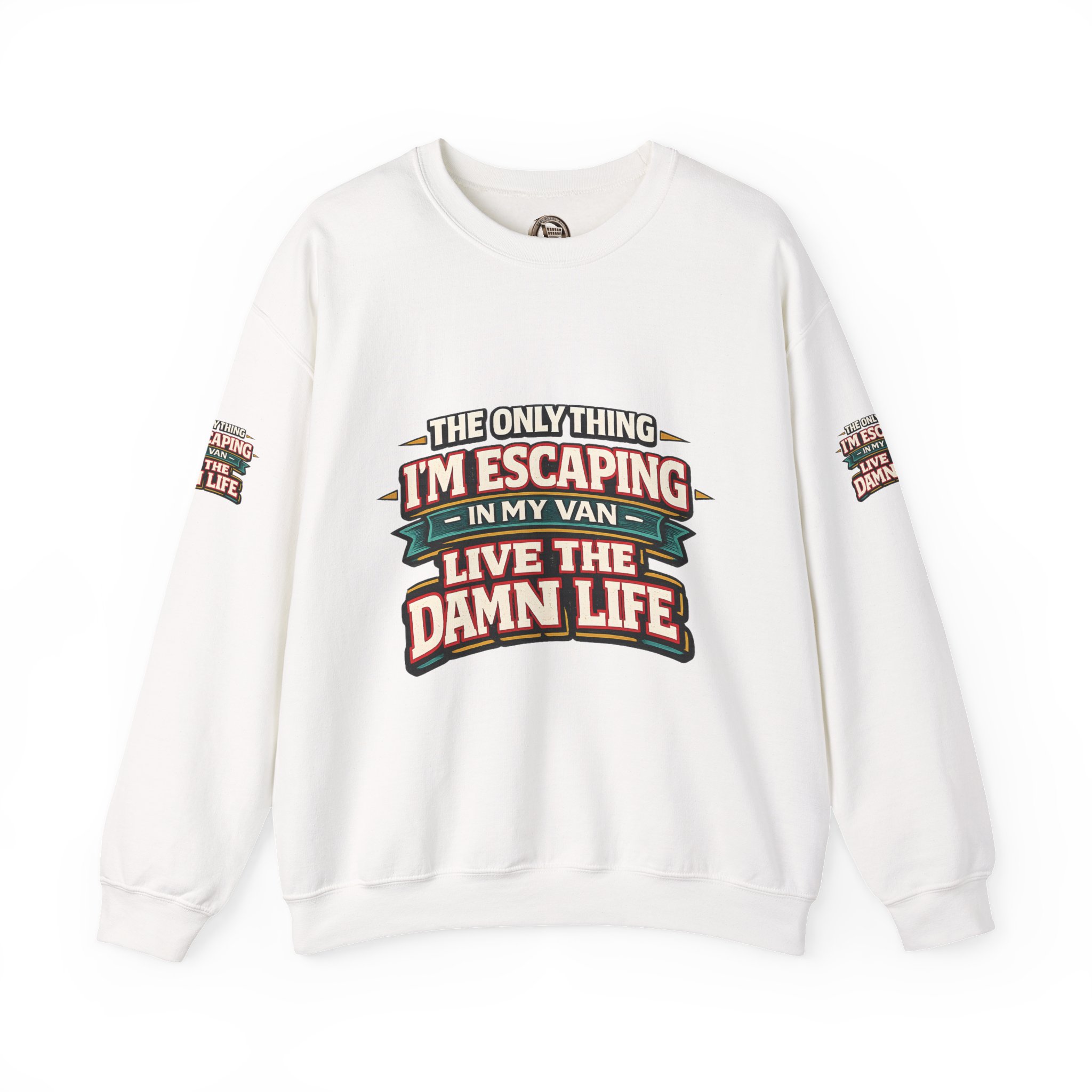 Unisex Heavy Blend™ Crewneck Sweatshirt — "The Only Thing I´m Escaping" Design F**K-Line
