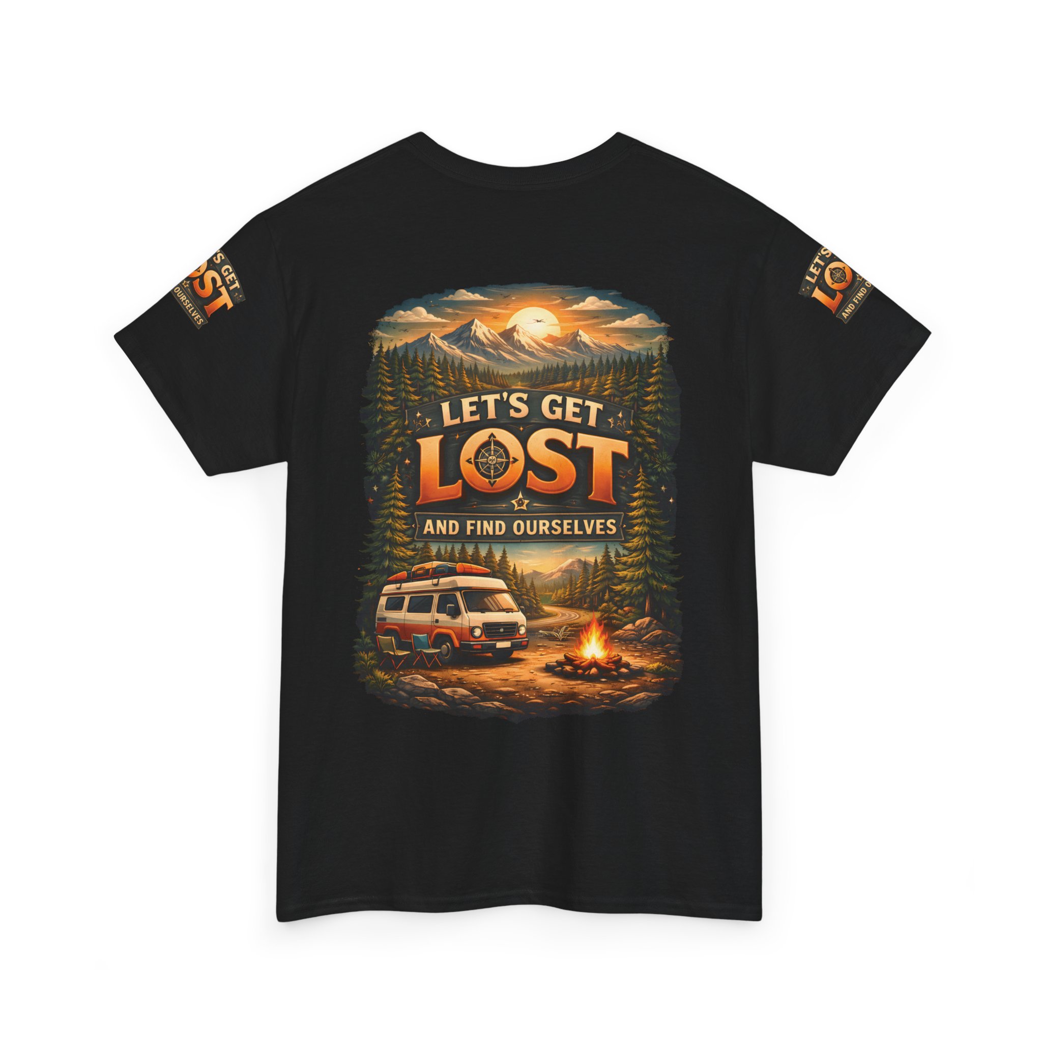 Unisex Heavy Cotton Tee — "Let´s Get Lost And Found Ourselfs" Design Scenic-Line
