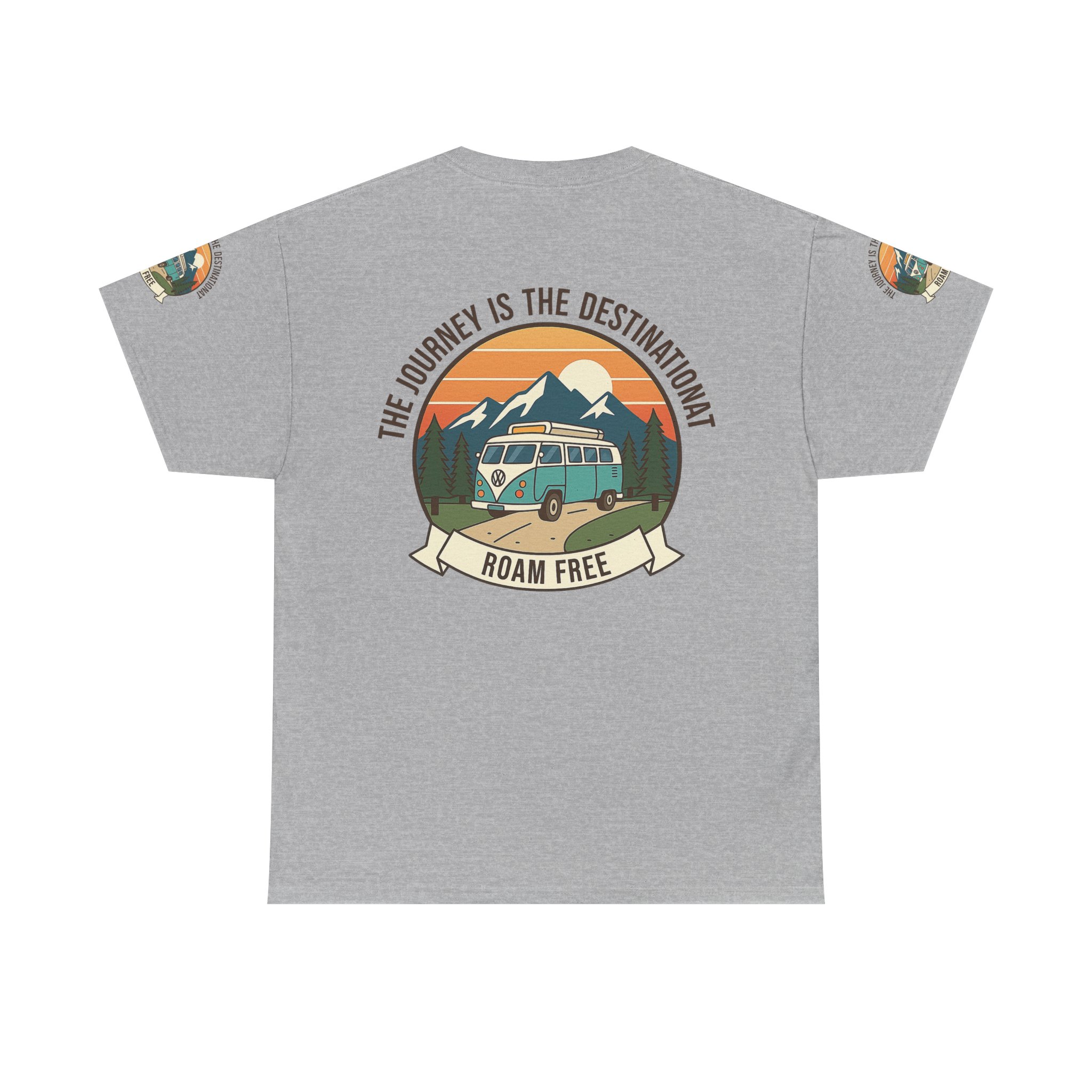 Unisex Heavy Cotton Tee — "The Journey Is The Destination" Roam Free Travel Shirt