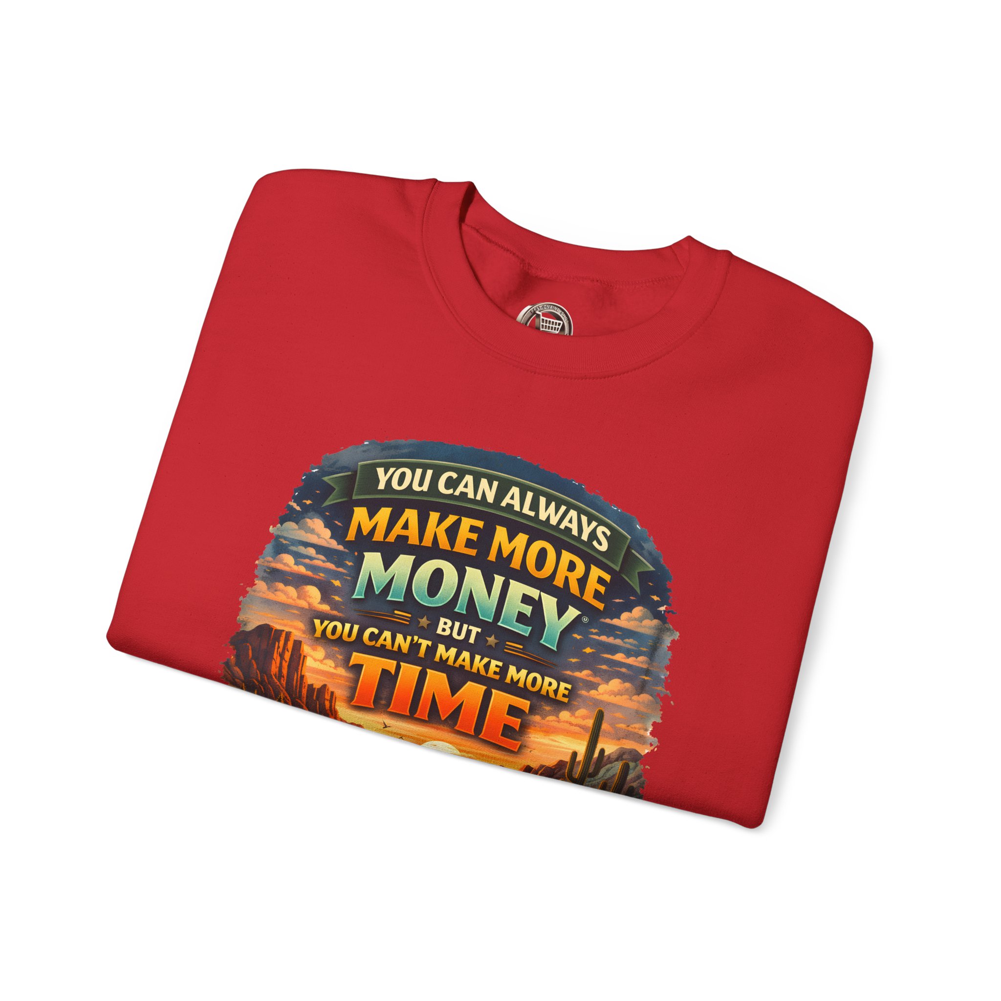 Unisex Heavy Blend™ Crewneck Sweatshirt — "You Can Always Make More Money" Design Scenic-Line