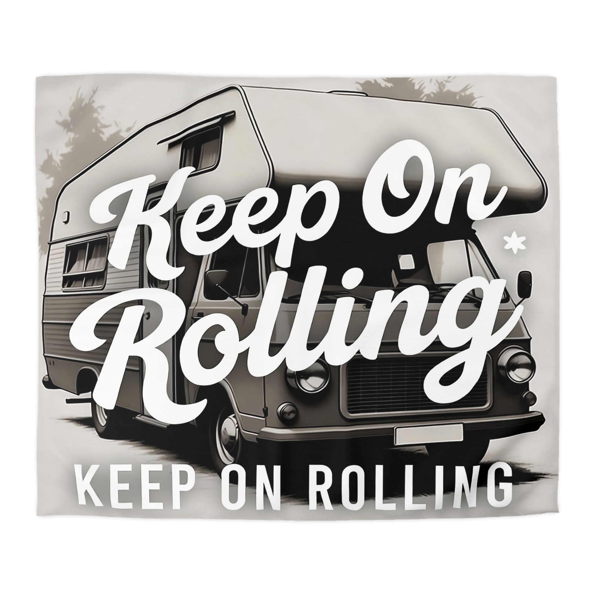 Duvet Cover — "Keep On Rolling" Retro Motorhome Bedding