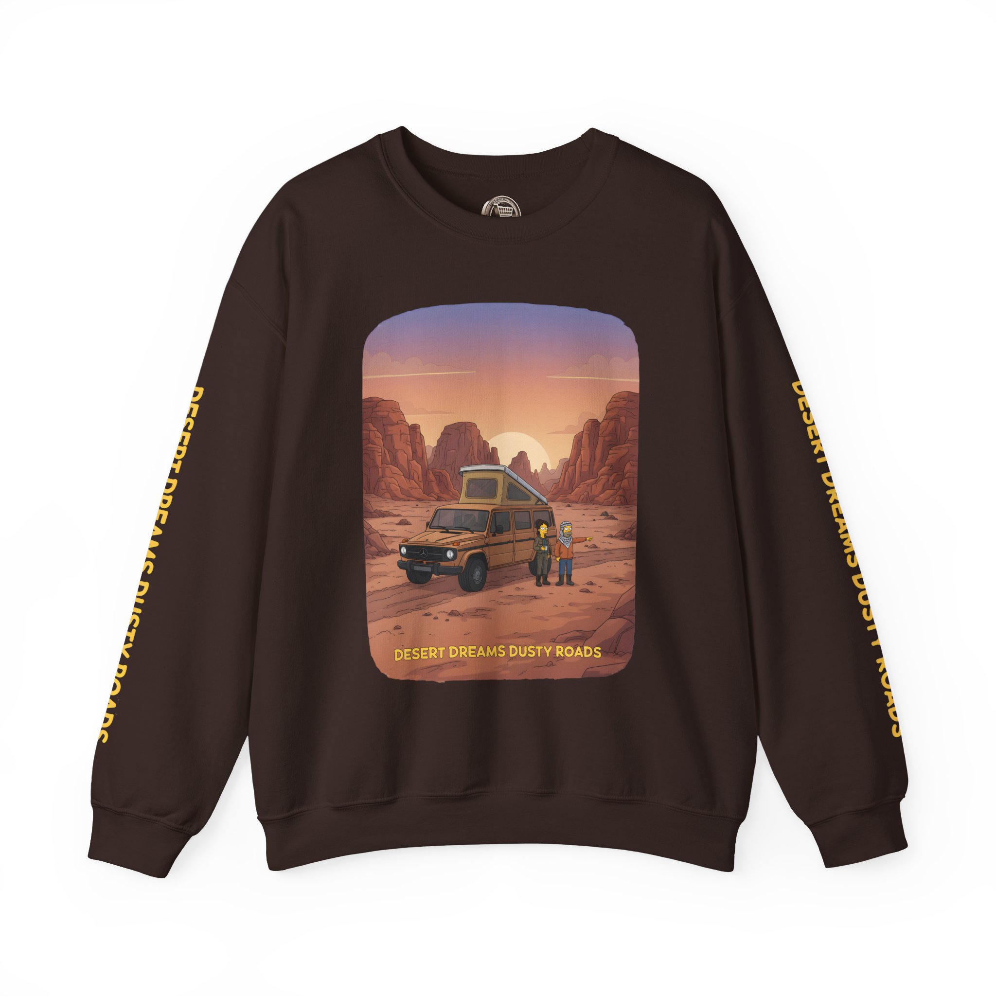 Unisex Heavy Blend™ Crewneck Sweatshirt — "Desert Dreams Dusty Roads" Design Sitcom-Line