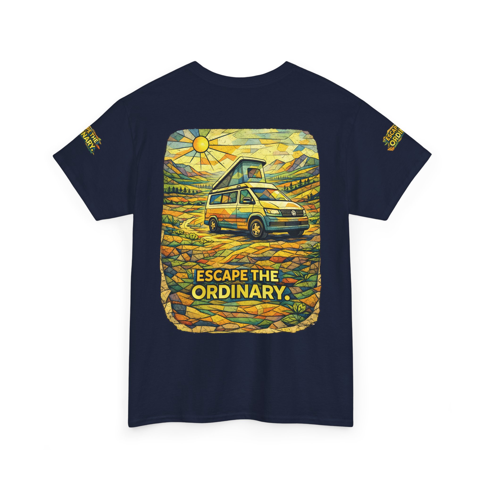 2813084364054104388_2048.jpeg Unisex Heavy Cotton Tee — "Escape The Ordinary" Design Cubic-Line