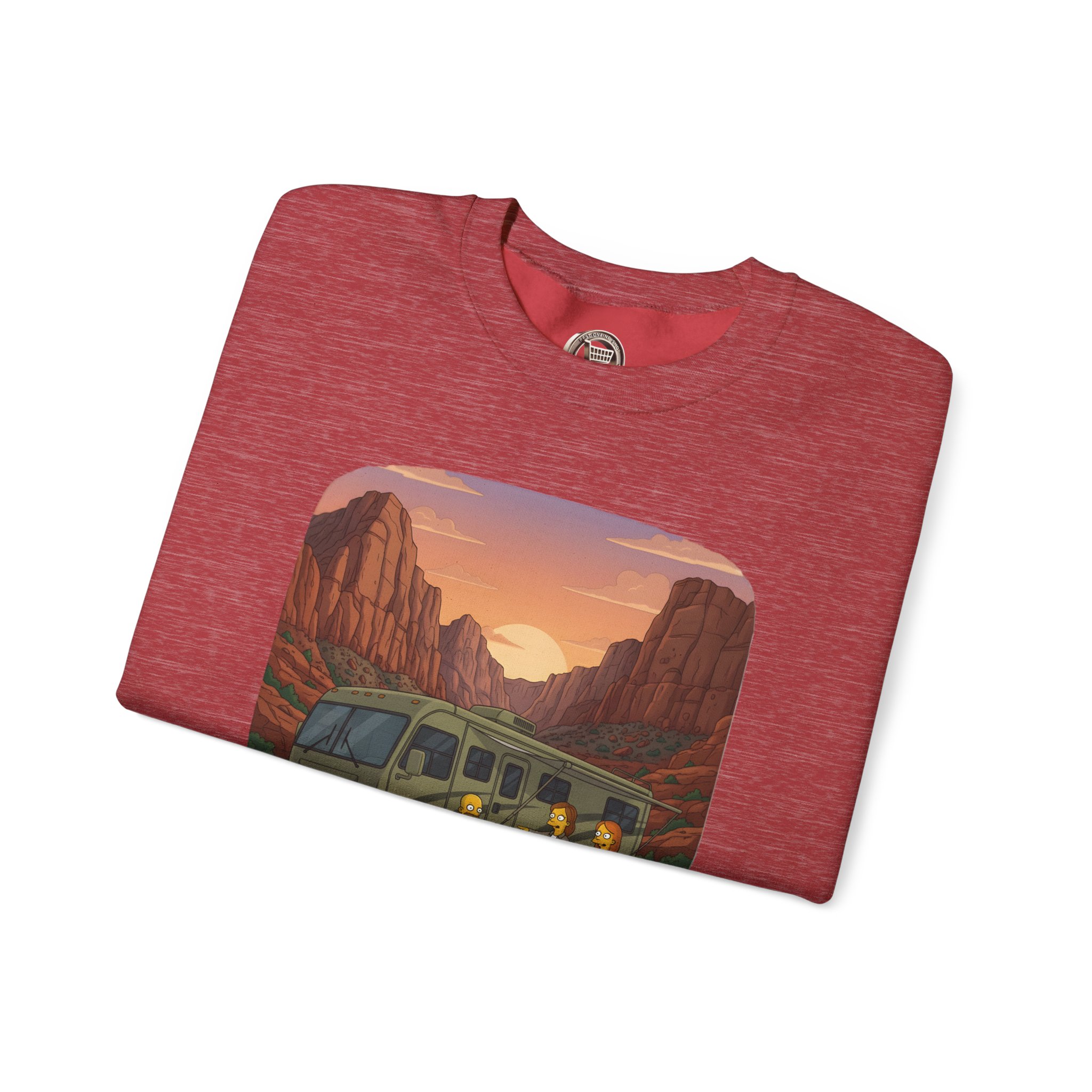 Unisex Heavy Blend™ Crewneck Sweatshirt — "Adventure Is Calling-I Must Go" Design Sitcom-Line