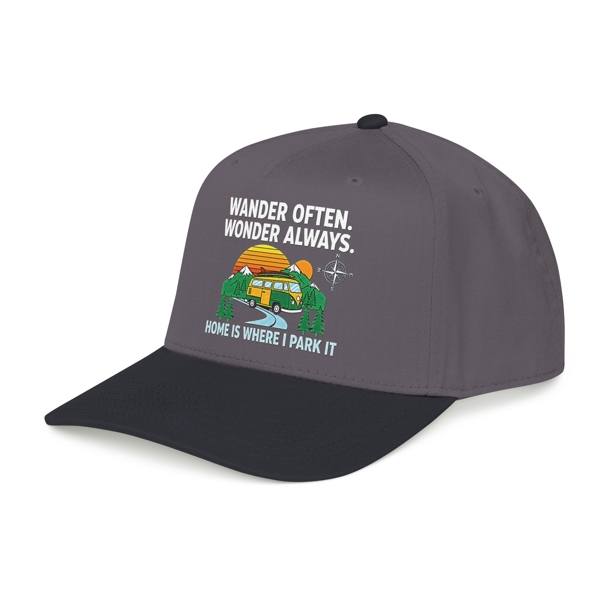 Baseball Cap — "Fueled by Exploration" Adventure Is My Compass Camper Hat