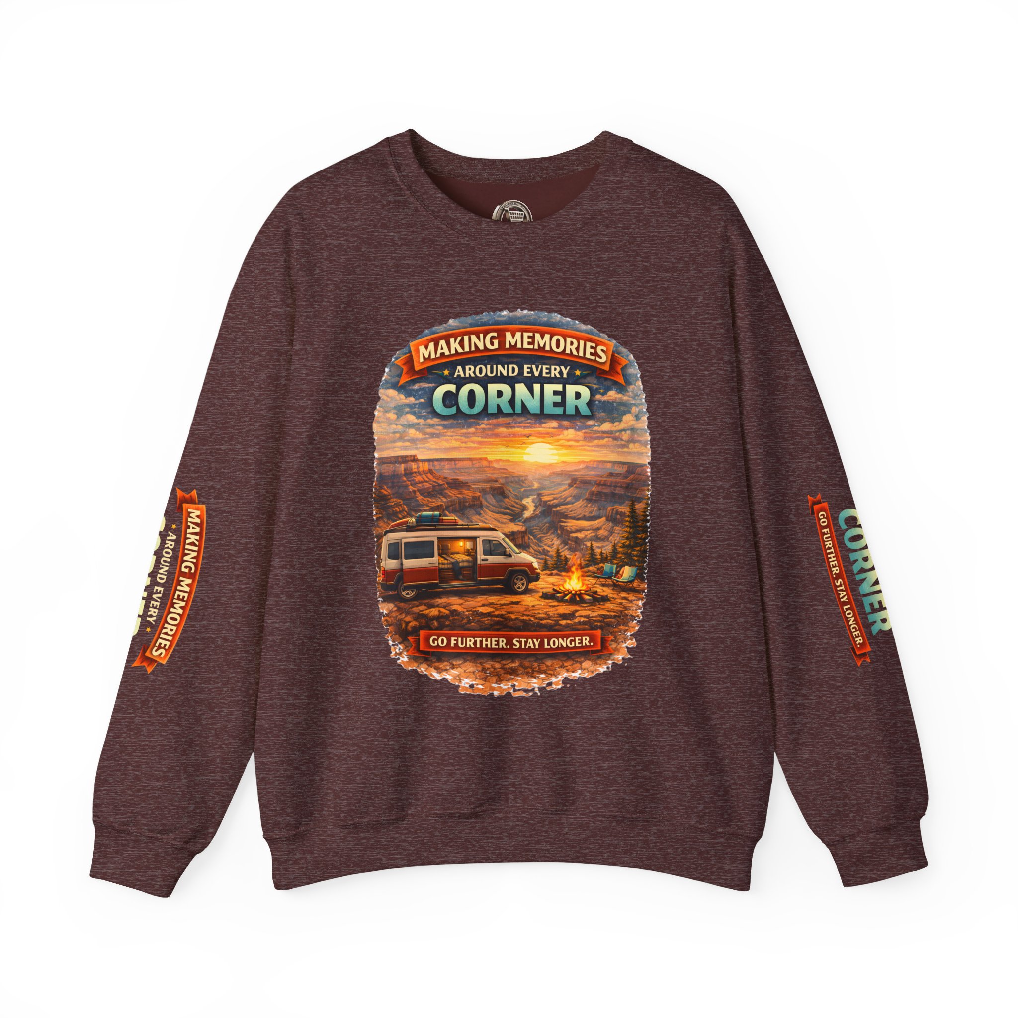 Unisex Heavy Blend™ Crewneck Sweatshirt — "Making Memories Around Every Corner" Design Scenic-Line