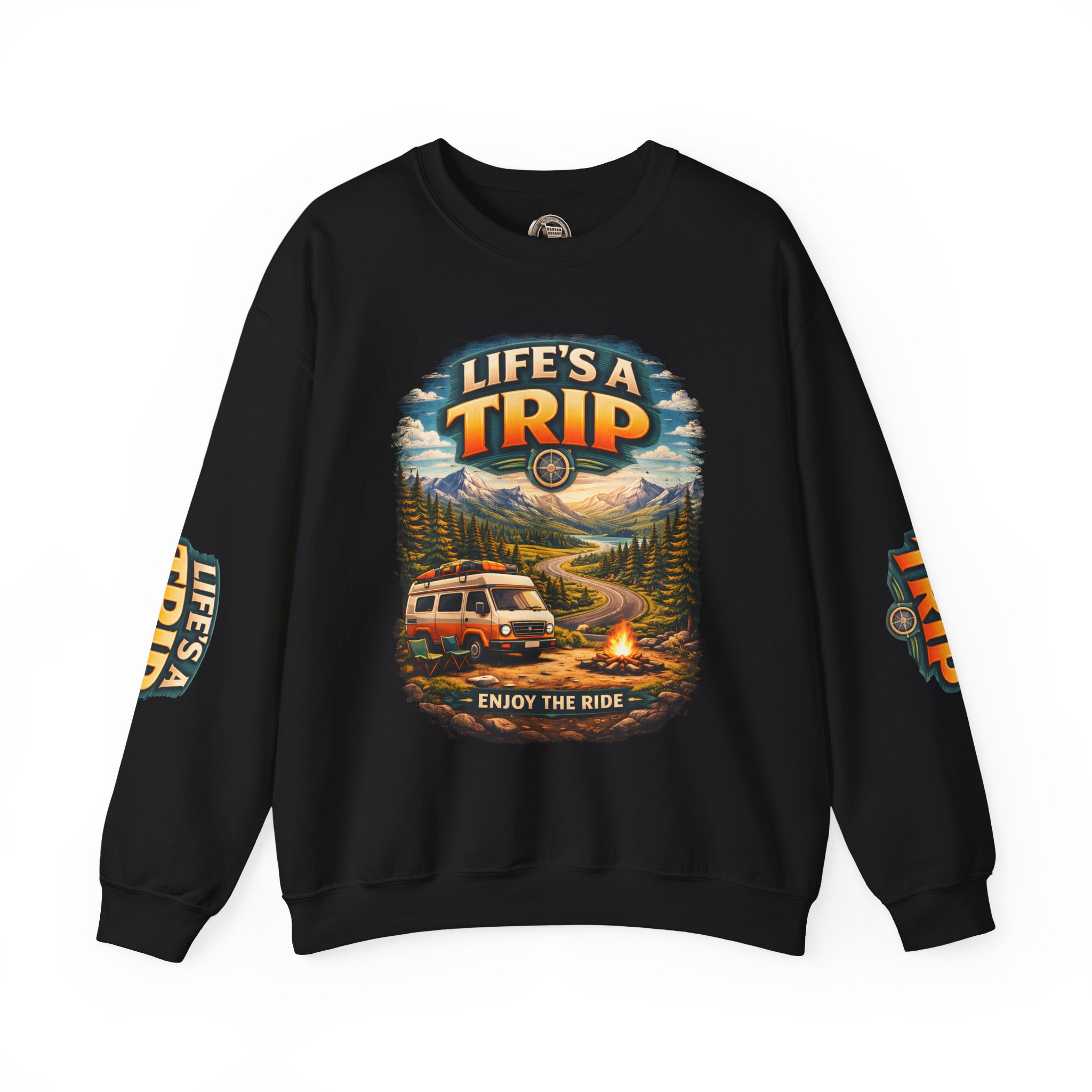 Unisex Heavy Blend™ Crewneck Sweatshirt — "Life s A Trip" Design Scenic-Line