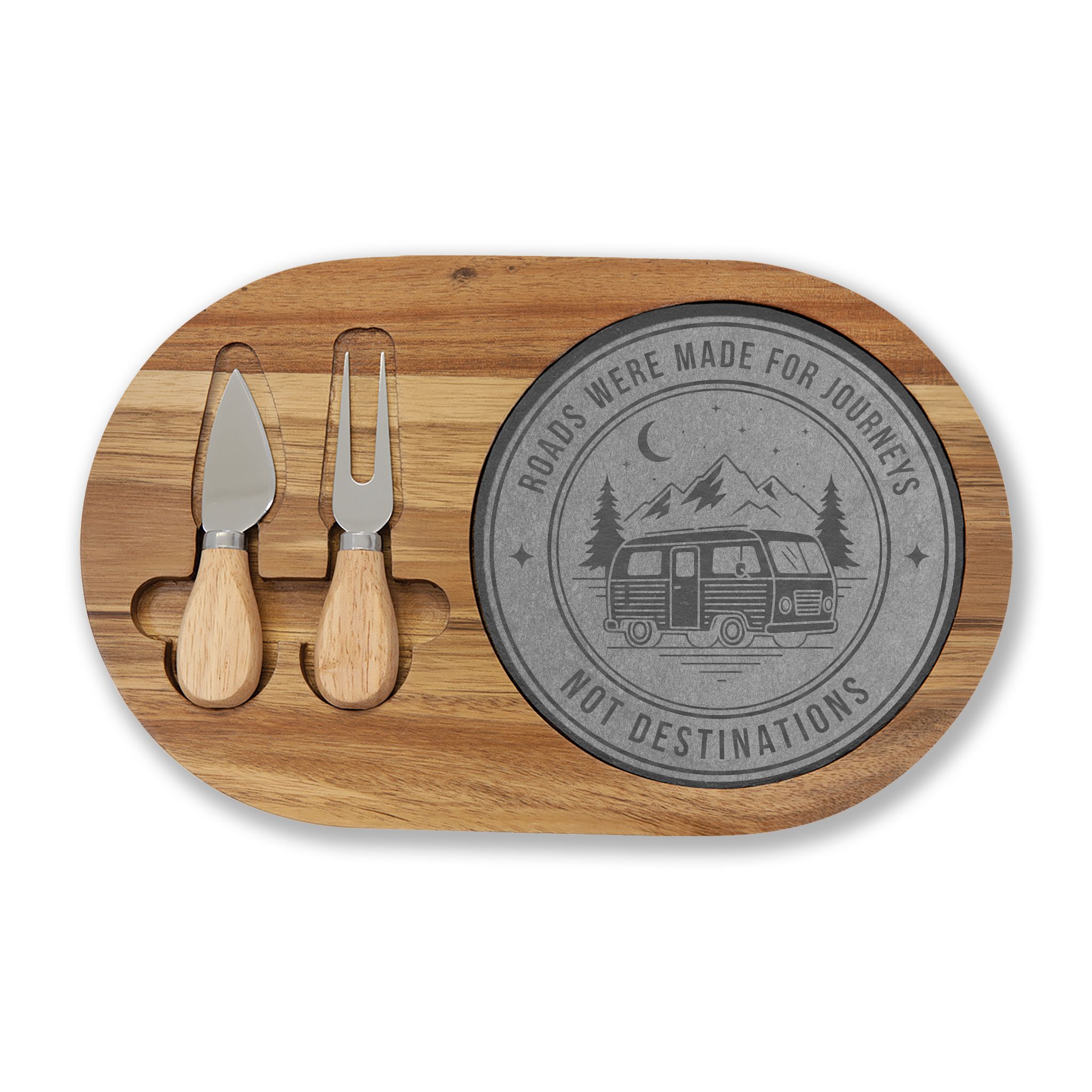 Engraved Charcuterie Board - "ROAD WHERE MADE FOR JOURNEYS-NOT DESTINATIONS" (4 Variants Available)