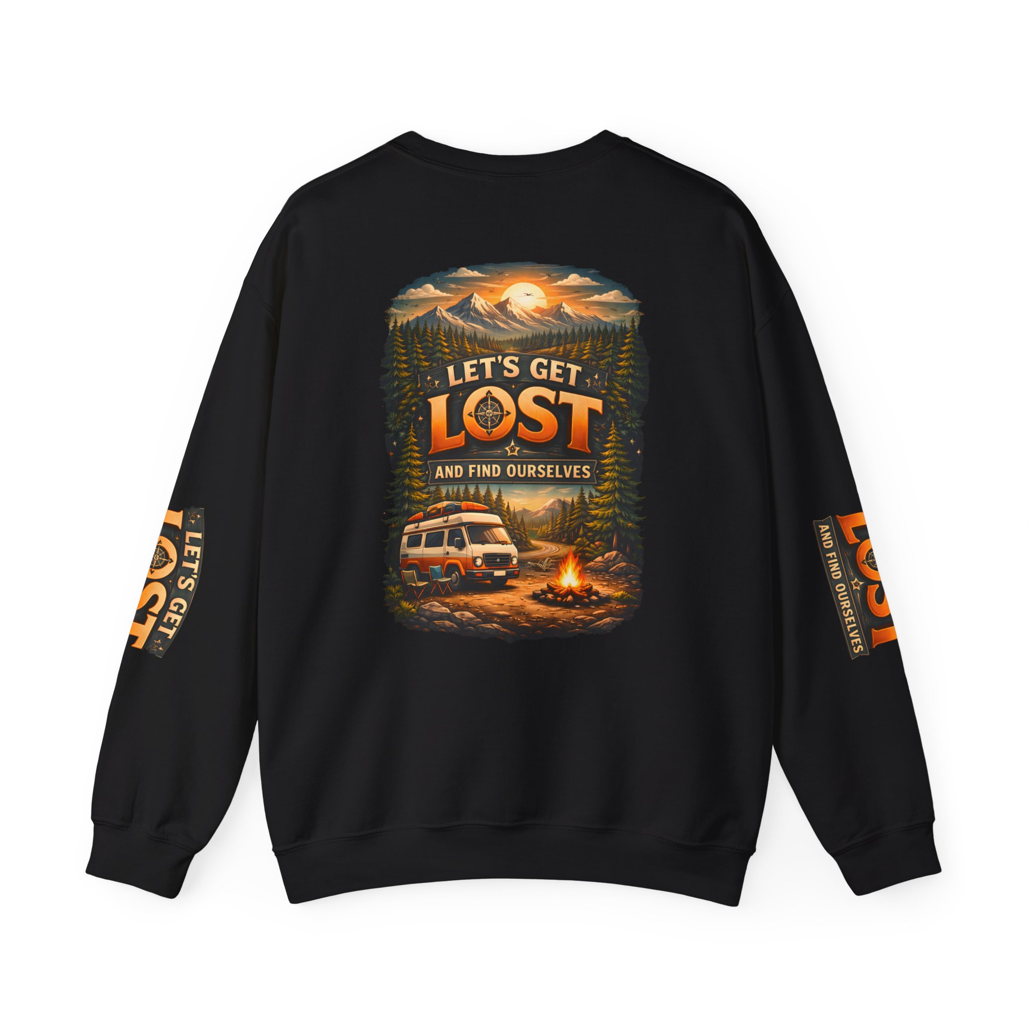 Unisex Heavy Blend™ Crewneck Sweatshirt — "Let´s Get Lost And Found Ourselfs" Design Scenic-Line