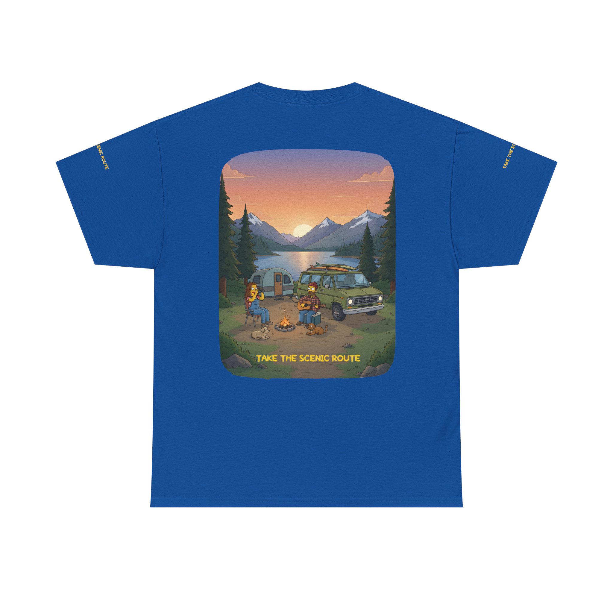 Unisex Heavy Cotton Tee — "Take The Scenic Route" Design Sitcom-Line