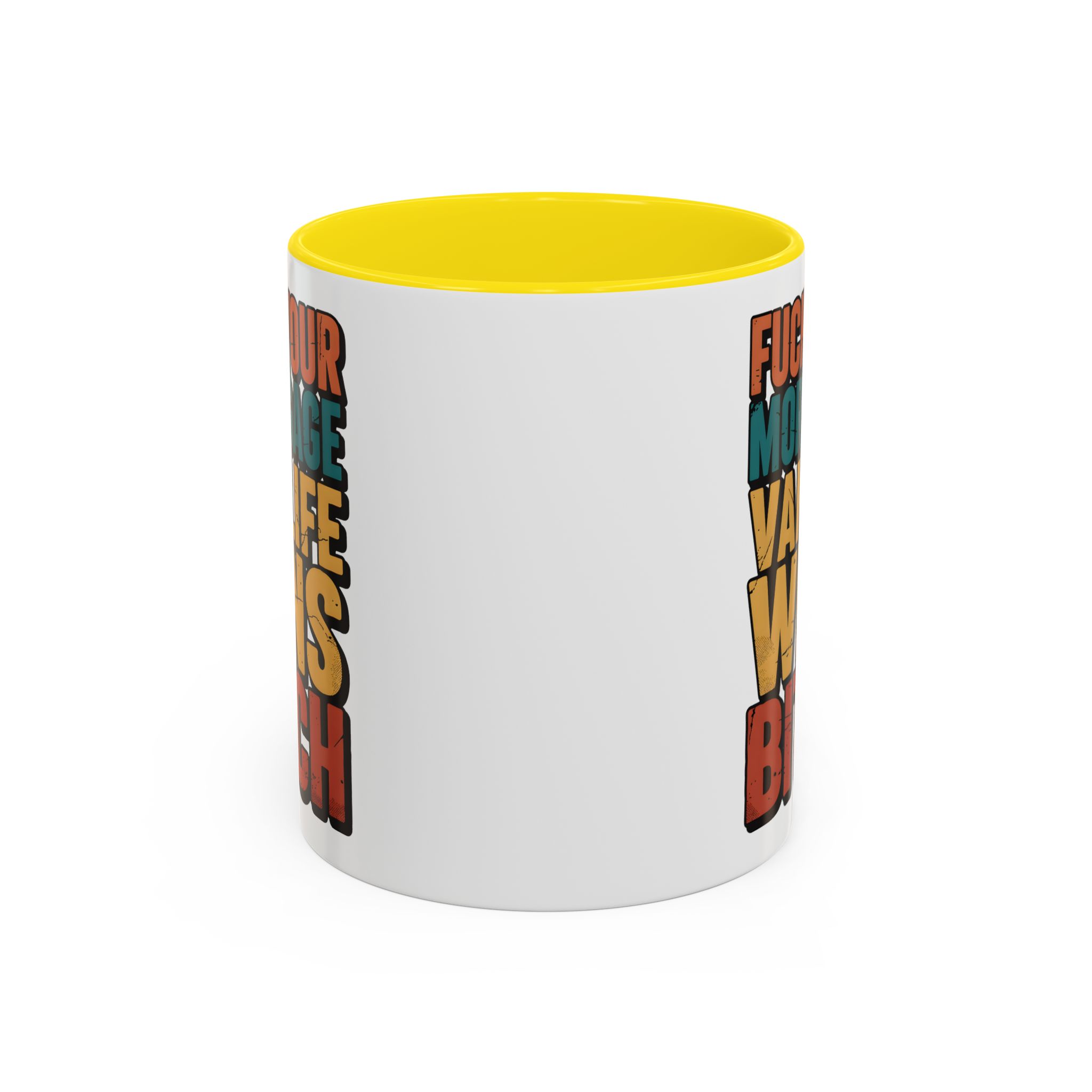 Accent Coffee Mug (11, 15oz) — "Fuck Your Mortgage" Design F**K-Line