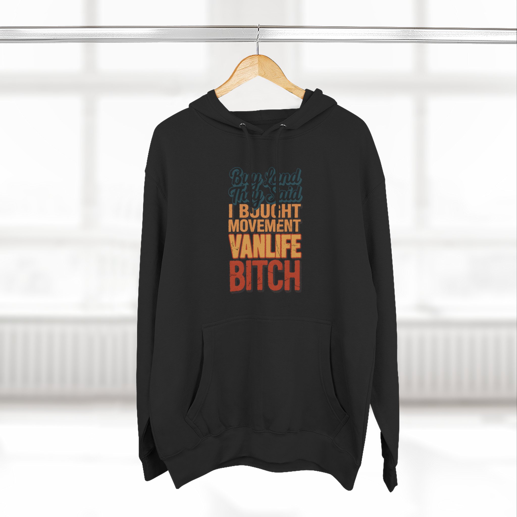 2850309320087582074_2048.jpeg Three-Panel Fleece Hoodie - "Buy Land They Said" Design F**K-Line
