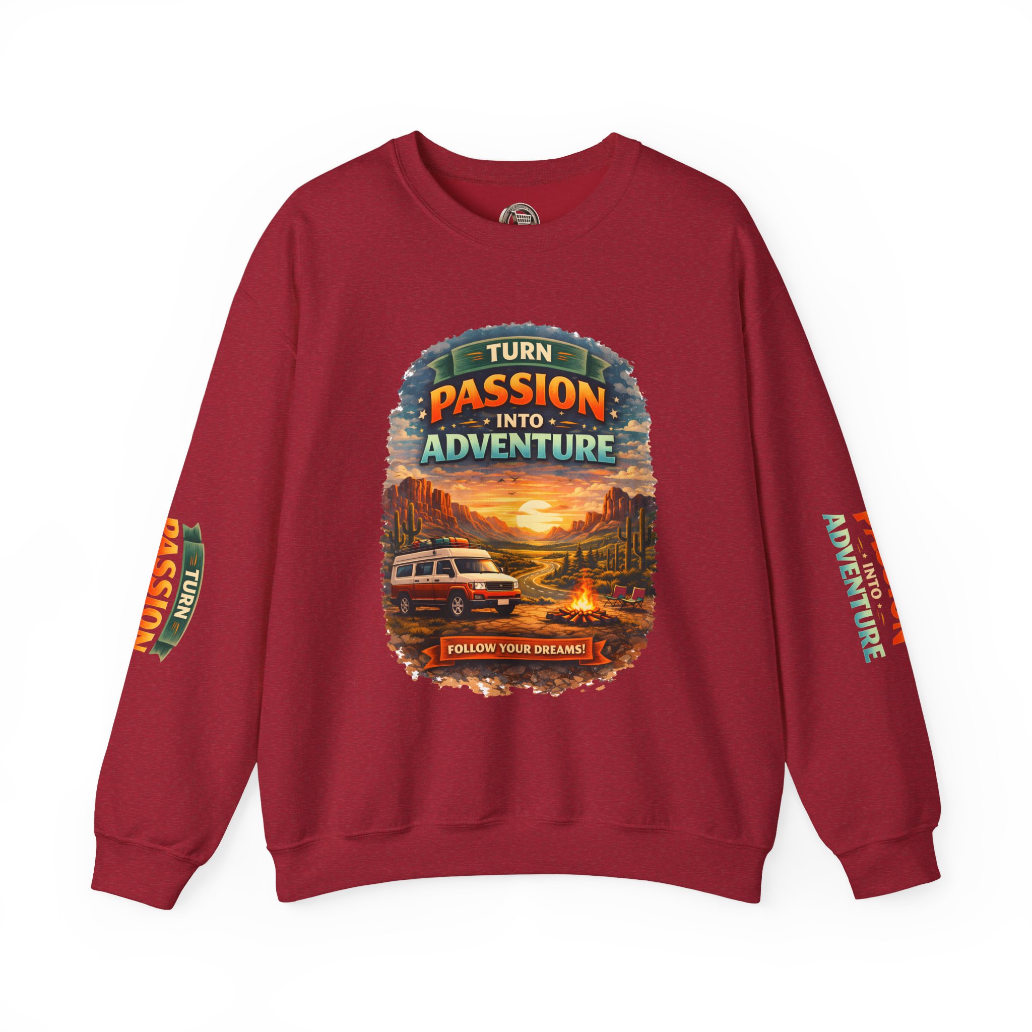 Unisex Heavy Blend™ Crewneck Sweatshirt — "Turn Passion Into Adventure" Design Scenic-Line