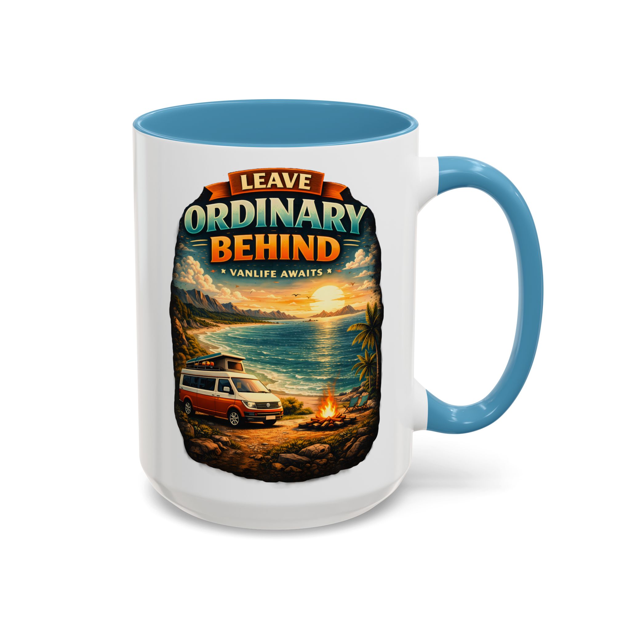 Accent Coffee Mug (11, 15oz) — "Leave Ordinary Behind" Design Scenic-Line