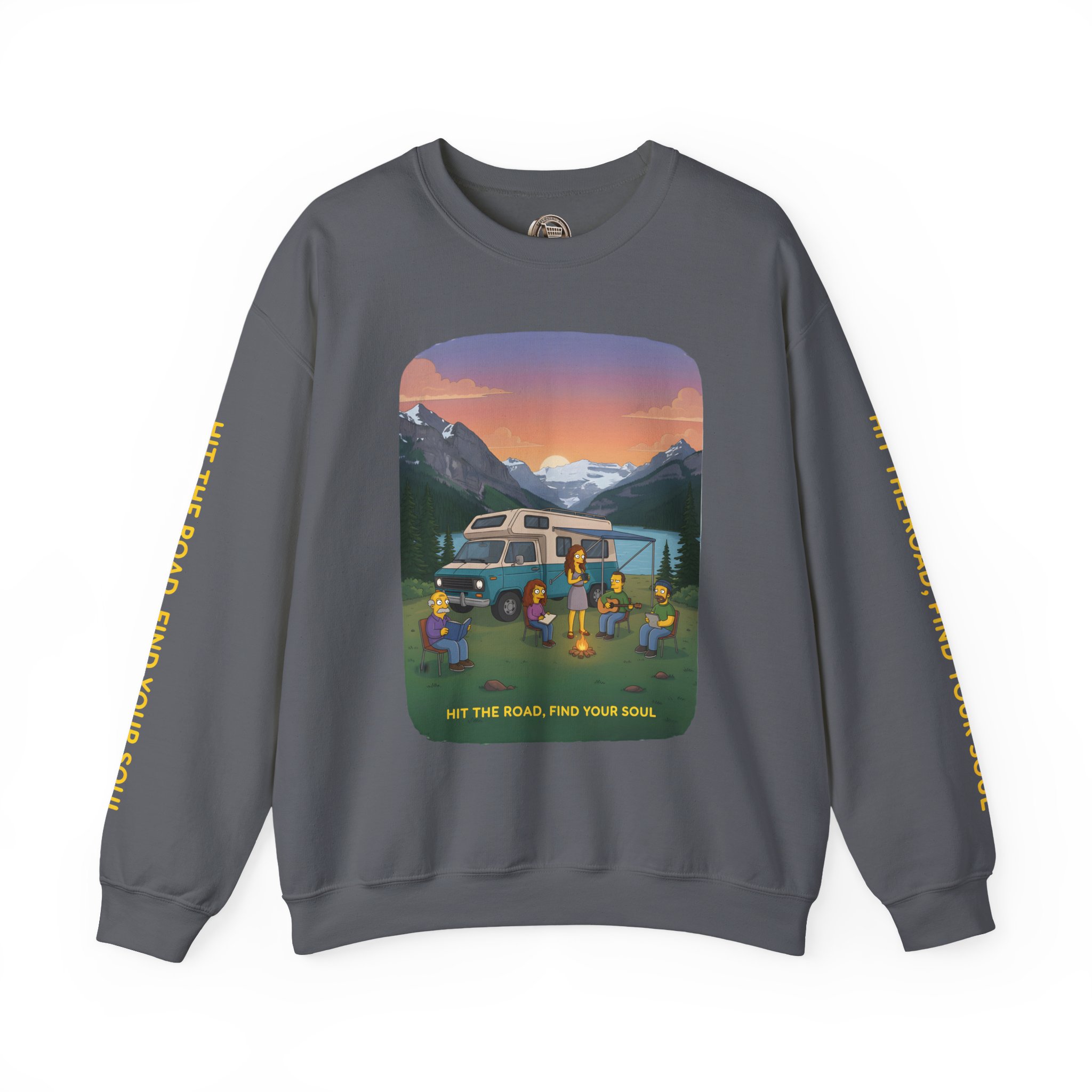 Unisex Heavy Blend™ Crewneck Sweatshirt — "Hit The Road-Find Your Soul" Design Sitcom-Line