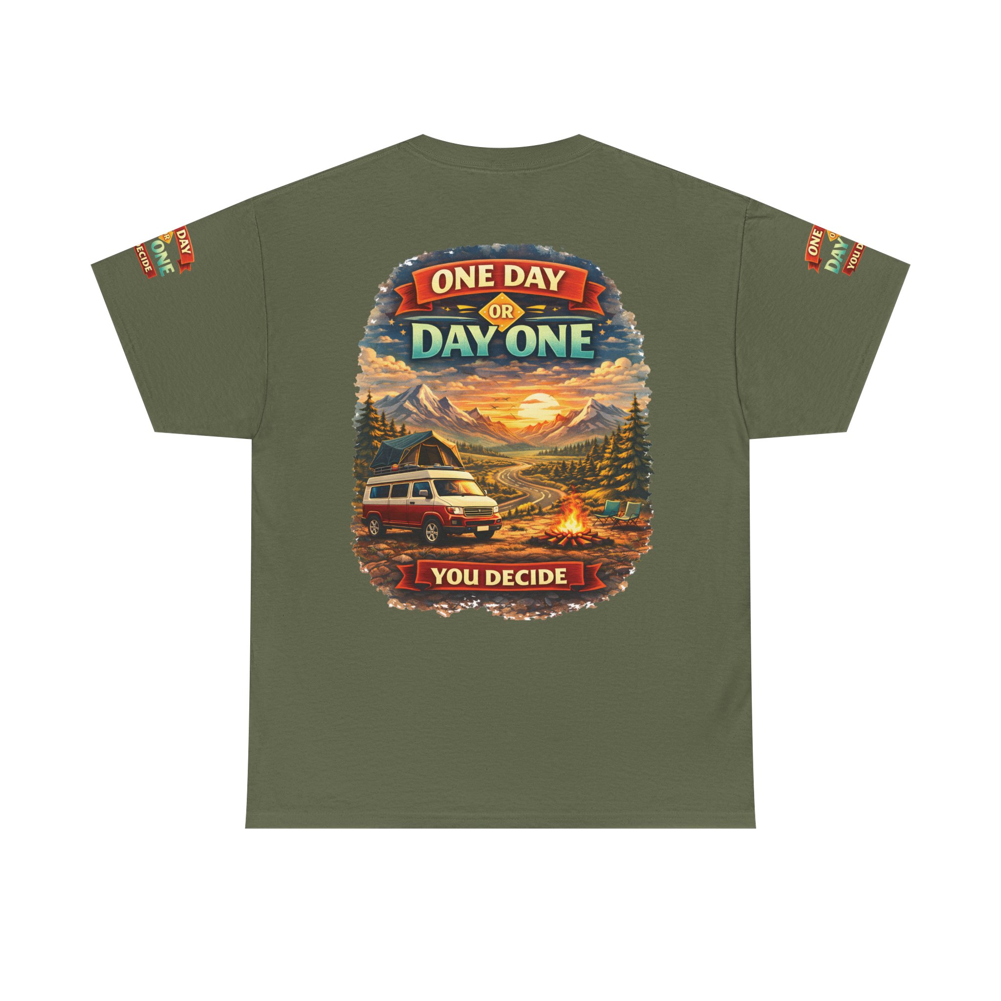 2871260758870903107_2048.jpeg Unisex Heavy Cotton Tee — "One Day Or Day One" Design Scenic-Line