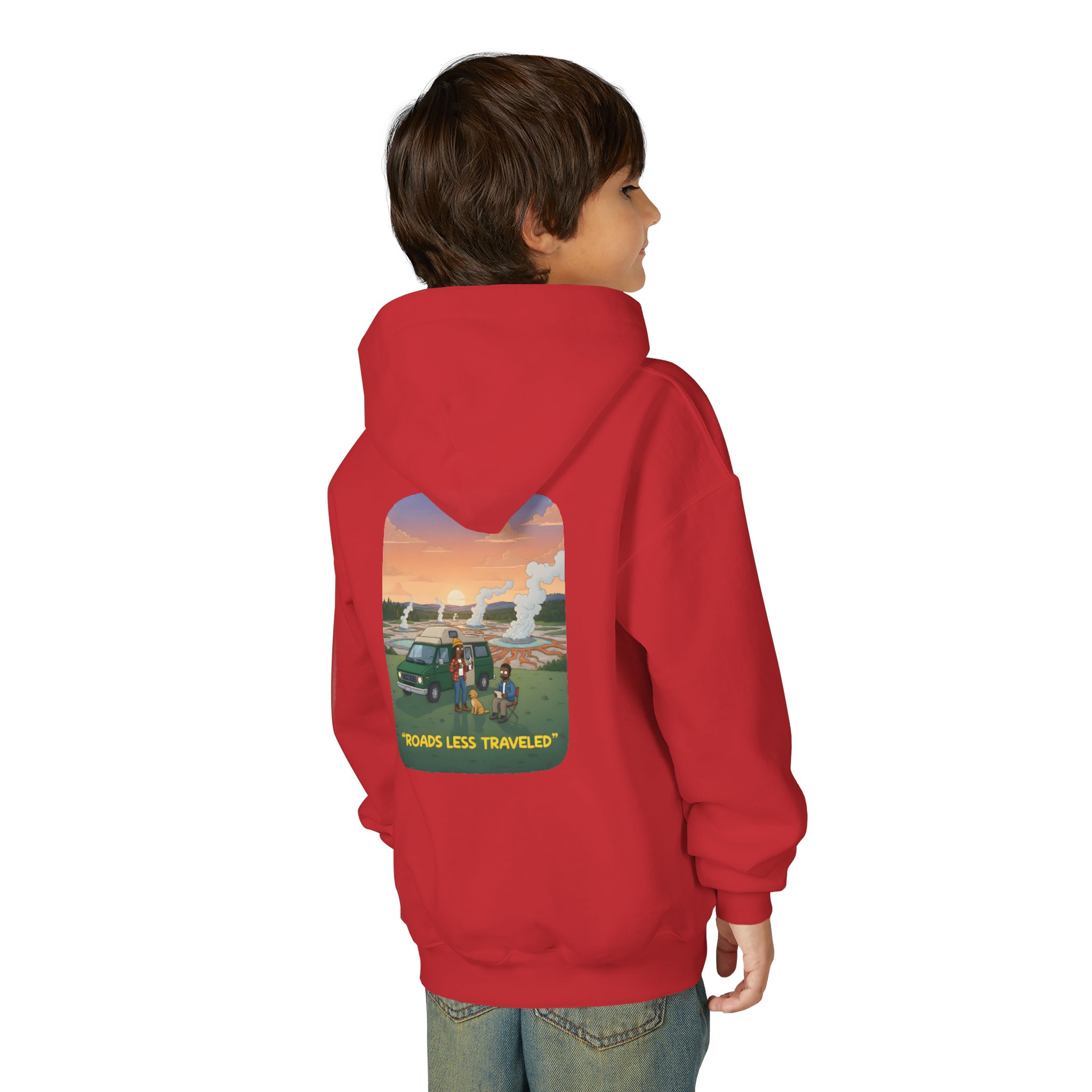 Youth Hoodie(Gildan) – "Roads Less Traveled" (Design Sitcom-Line)