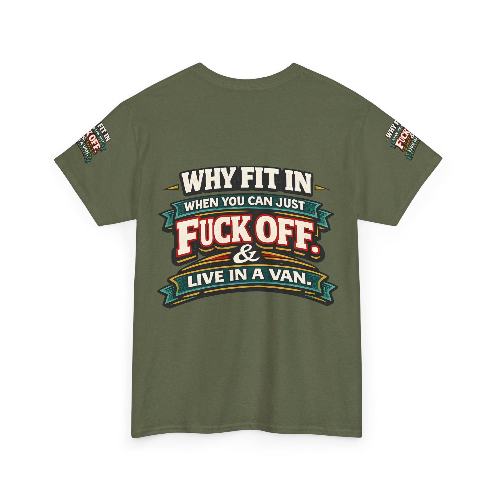 Unisex Heavy Cotton Tee — "Why Fit In" Design F**K-Line