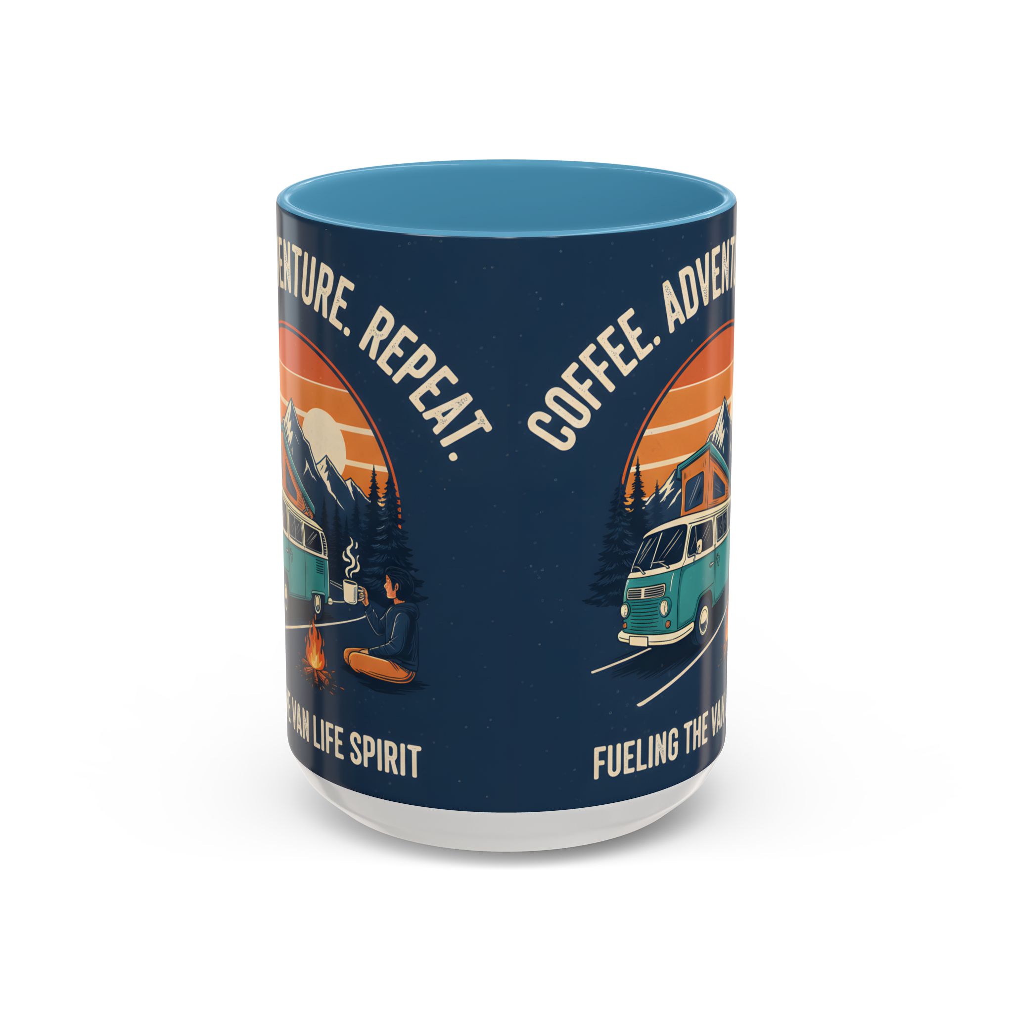 Accent Coffee Mug (11, 15oz) - "Coffee. Adventure. Repeat."