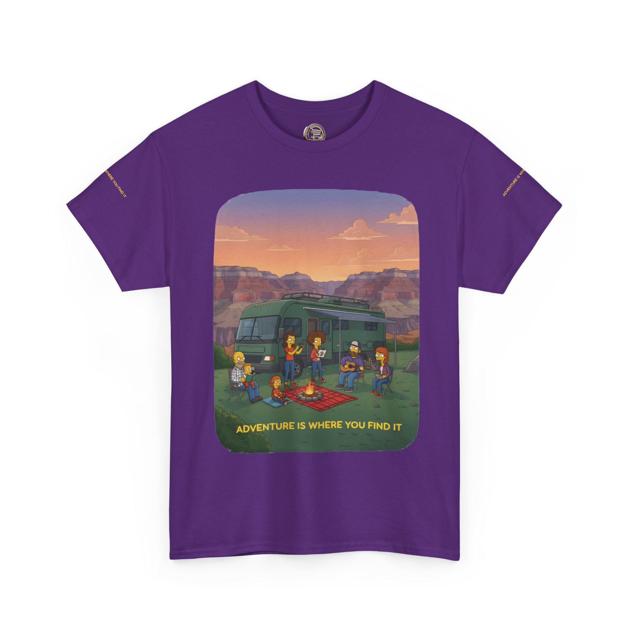 Unisex Heavy Cotton Tee — "Adventure Is Where You Find It" Design Sitcom-Line