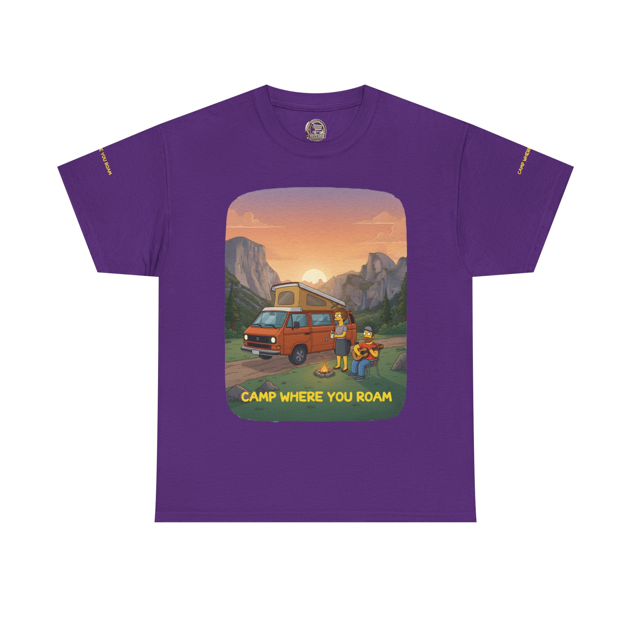 Unisex Heavy Cotton Tee — "Camp Where You Roam" Design Sitcom-Line