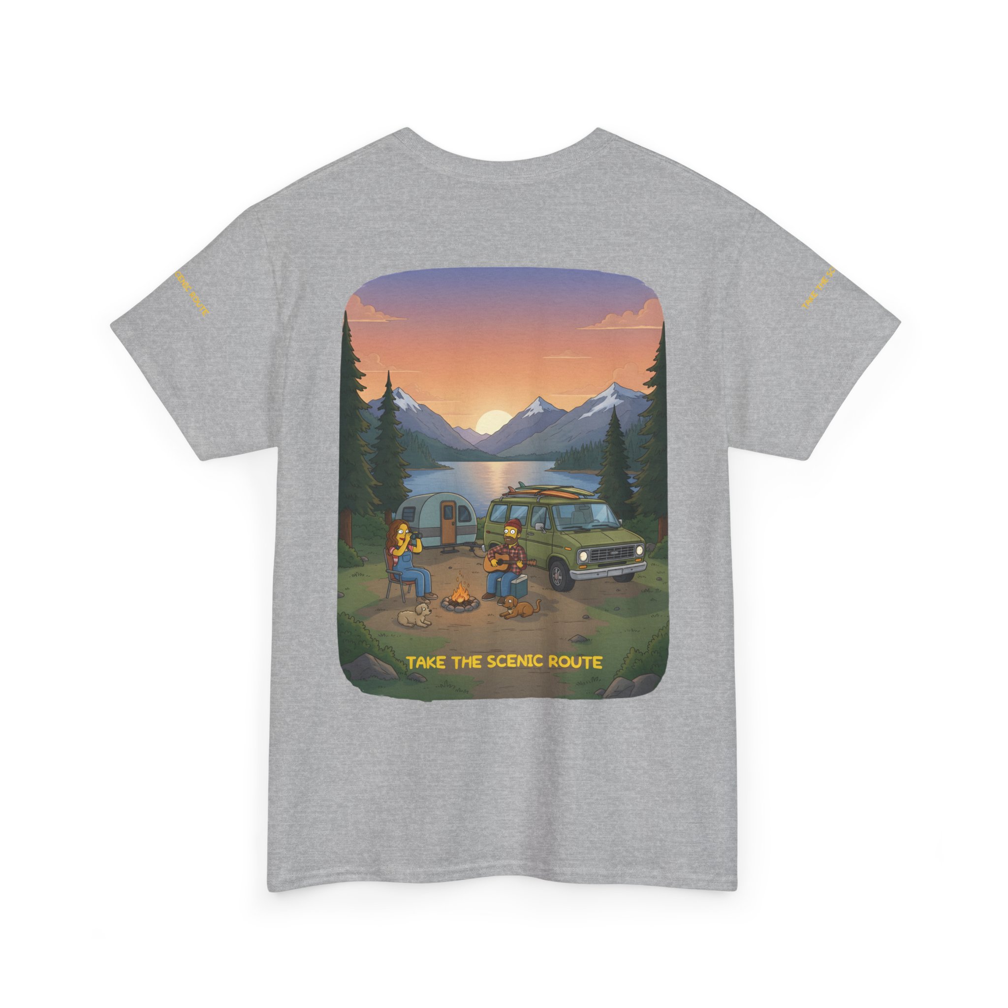 Unisex Heavy Cotton Tee — "Take The Scenic Route" Design Sitcom-Line
