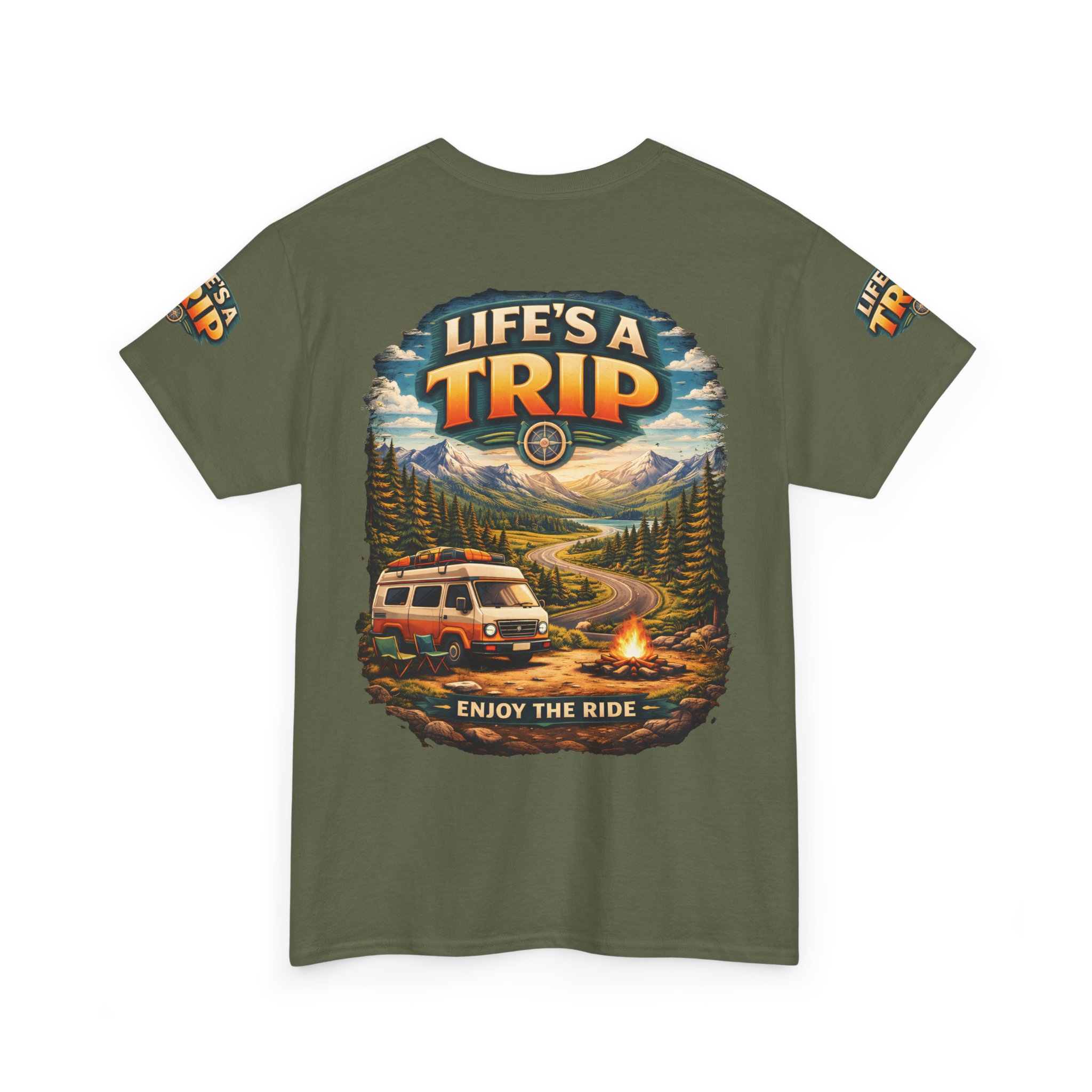 2915620645285925973_2048.jpeg Unisex Heavy Cotton Tee — "Live´s A Trip-Enjoy The Ride" Design Scenic-Line