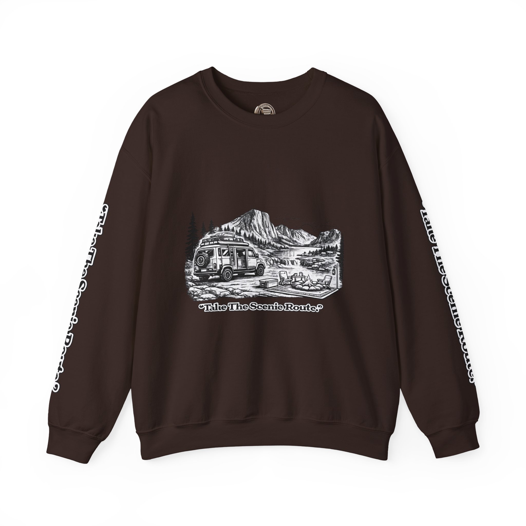 2929718141162183535_2048.jpeg Unisex Heavy Blend™ Crewneck Sweatshirt — "Take The Scenic Route" Design Minimal-Line