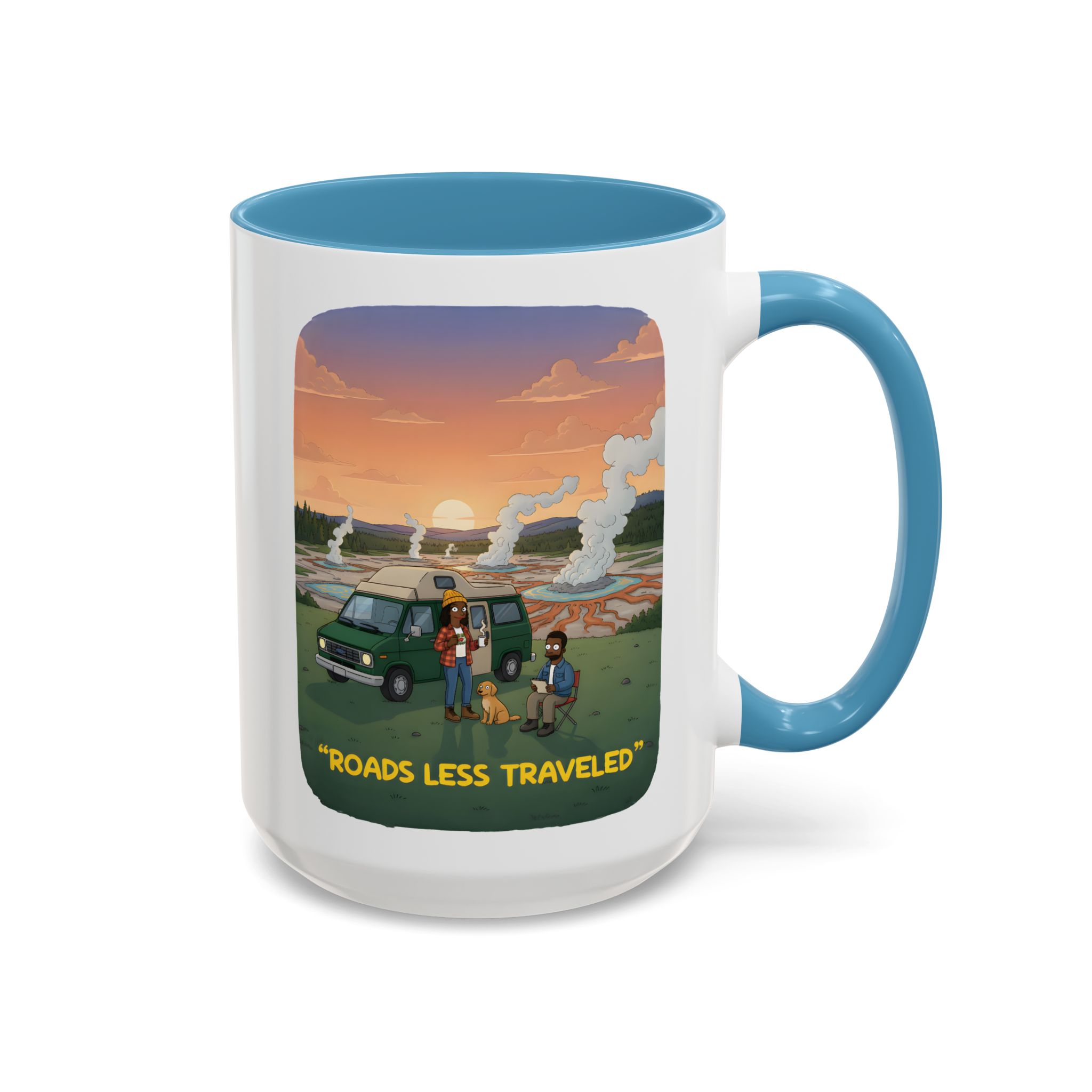 Accent Coffee Mug (11, 15oz) — "Roads Less Traveled" Design Sitcom-Line