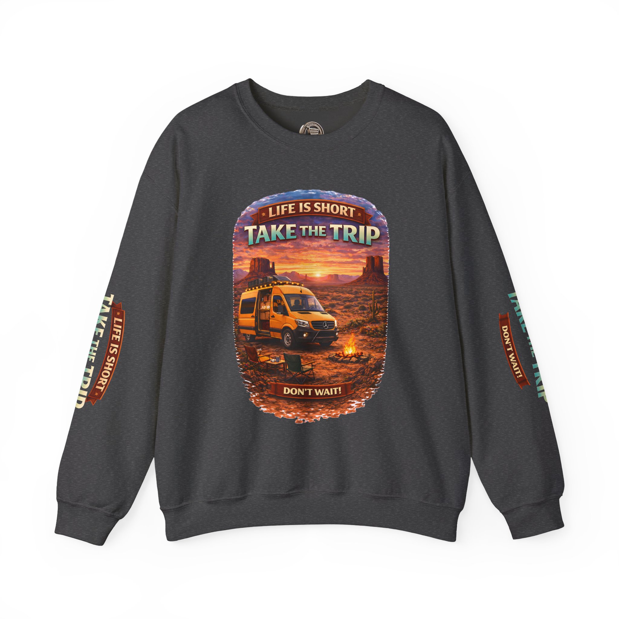 2943730780278999468_2048.jpeg Unisex Heavy Blend™ Crewneck Sweatshirt — "Life Is To Short-Take The Trip" Design Scenic-Line