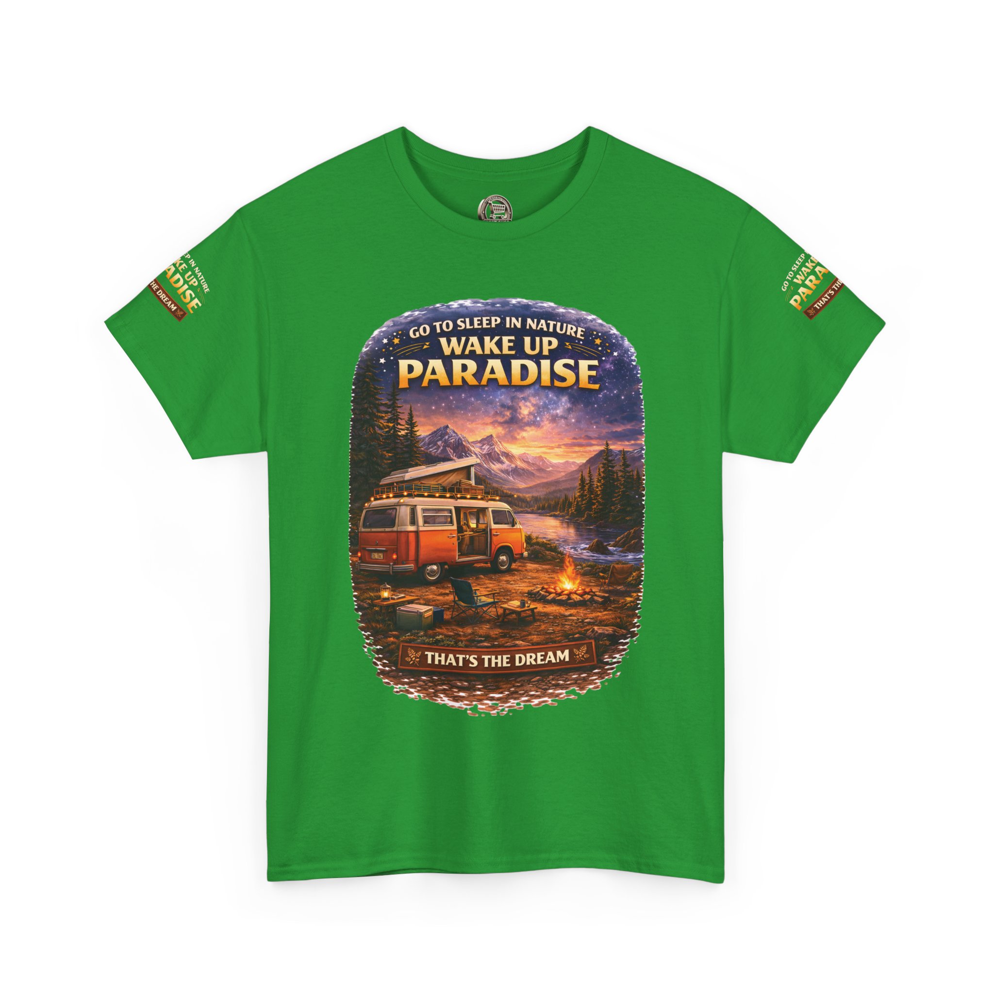 Unisex Heavy Cotton Tee — "Go To Sleep In Nature " Design Scenic-Line