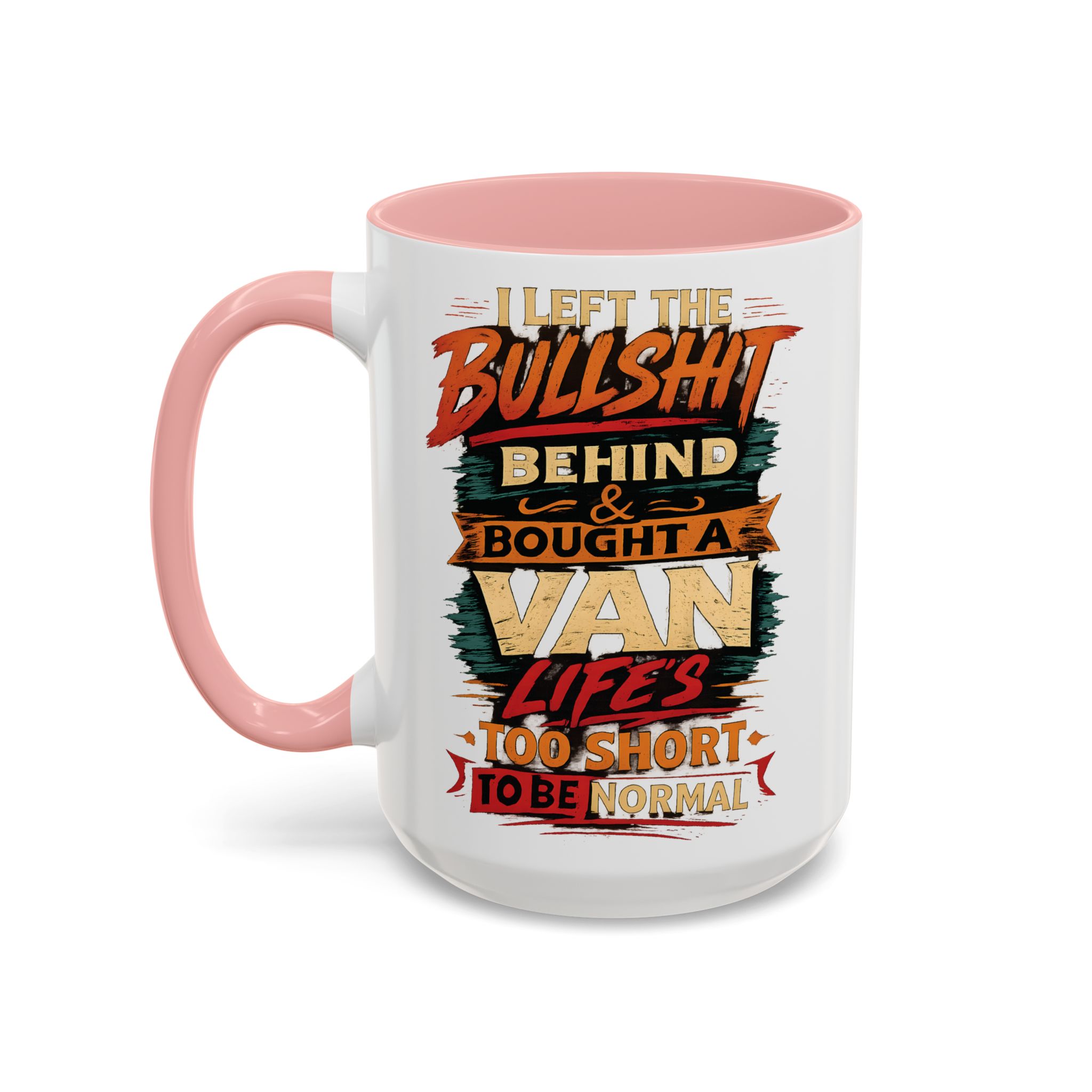 Accent Coffee Mug (11, 15oz) — "I Left The Bullshit" Design F**K-Line