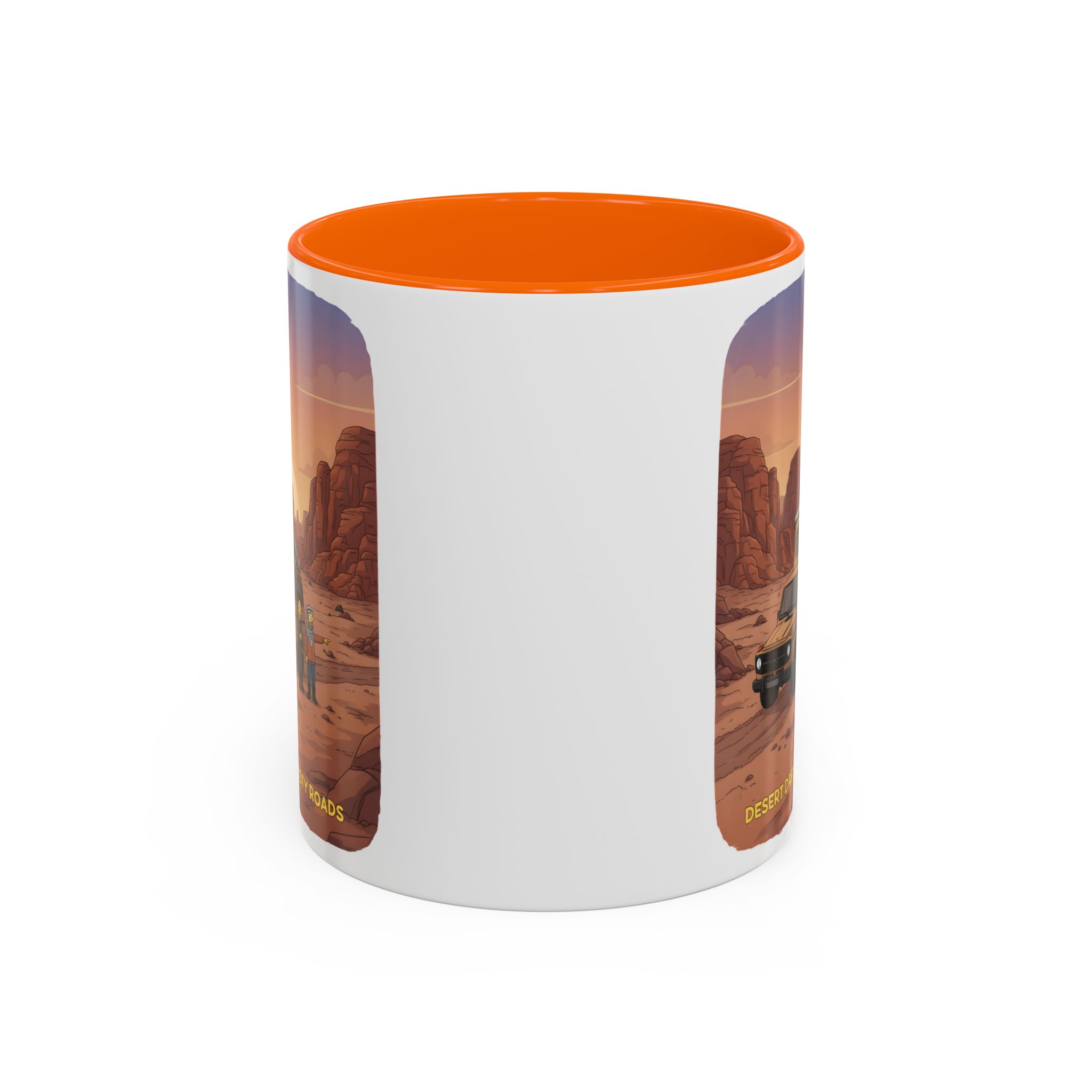 Accent Coffee Mug (11, 15oz) — "Desert Dreams Dusty Roads" Design Sitcom-Line