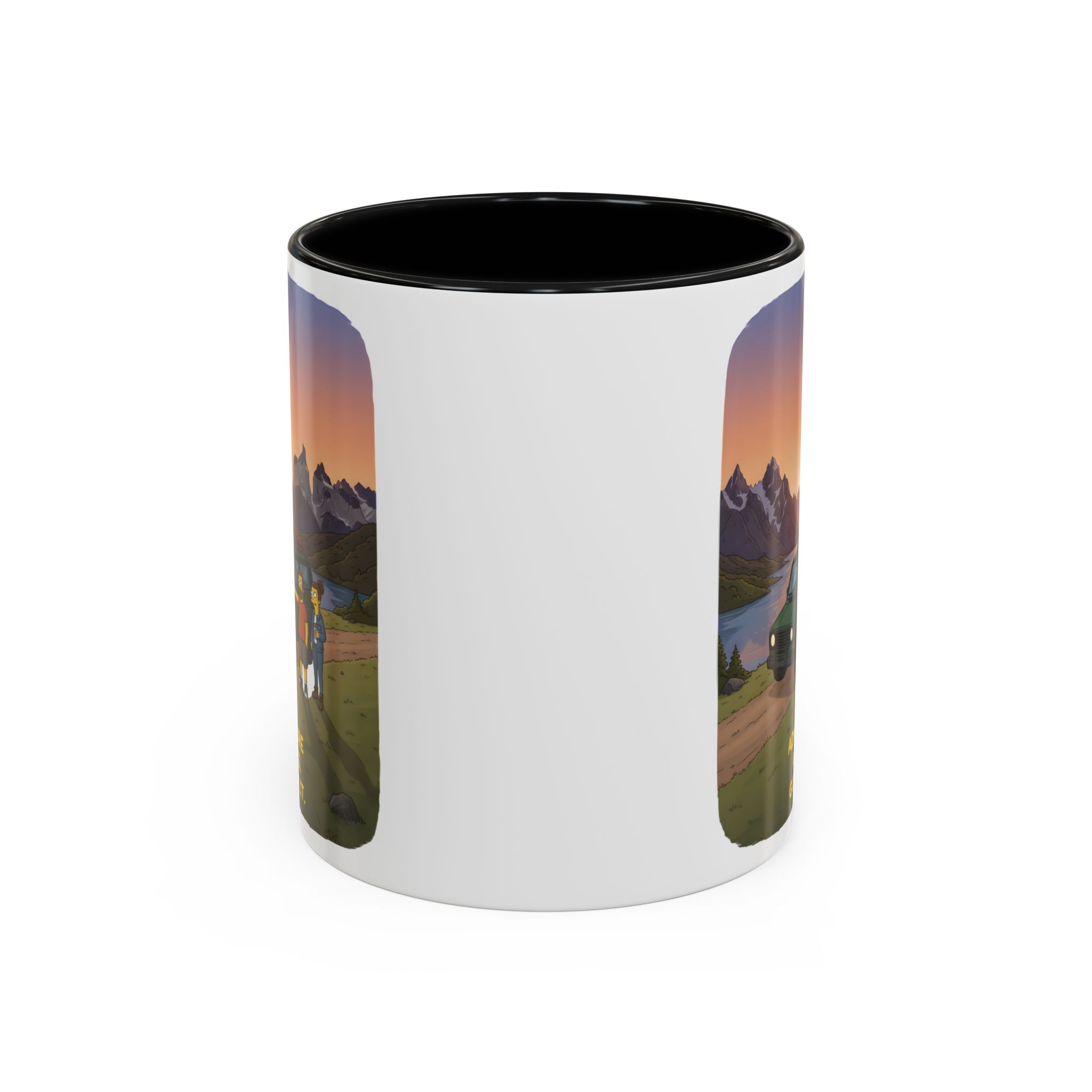 Accent Coffee Mug (11, 15oz) — "Adventure Awaits-Go Find It" Design Sitcom-Line