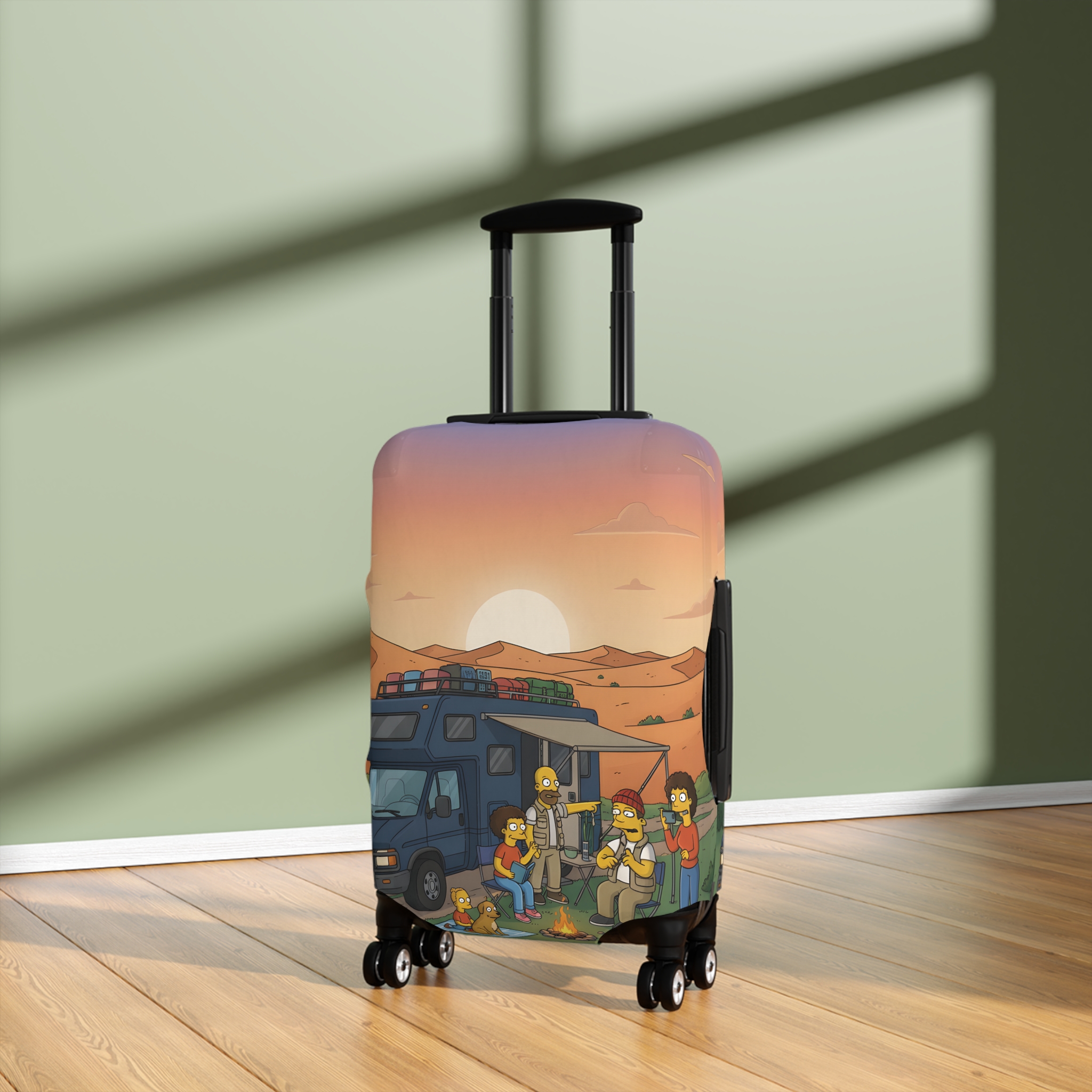 Luggage Cover — Adventure Camper Sketch Travel Suitcase(Design Sitcom-Line)