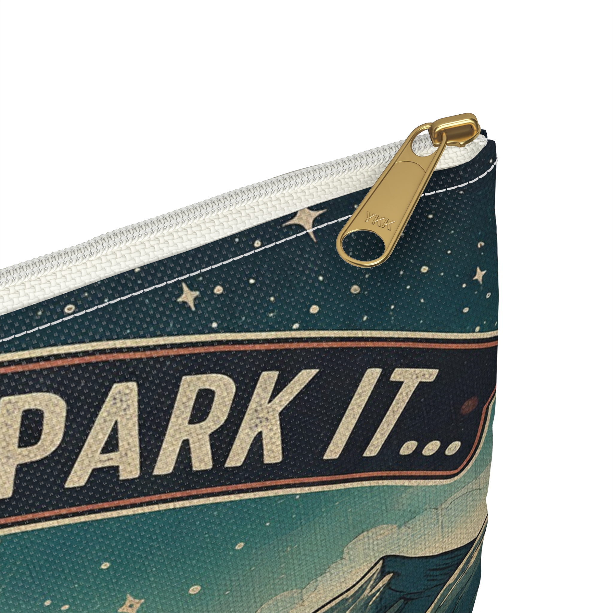 Accessory Pouch — "Home Is Where You Park It- But The View Keeps Changing" Camper Zip Pouch