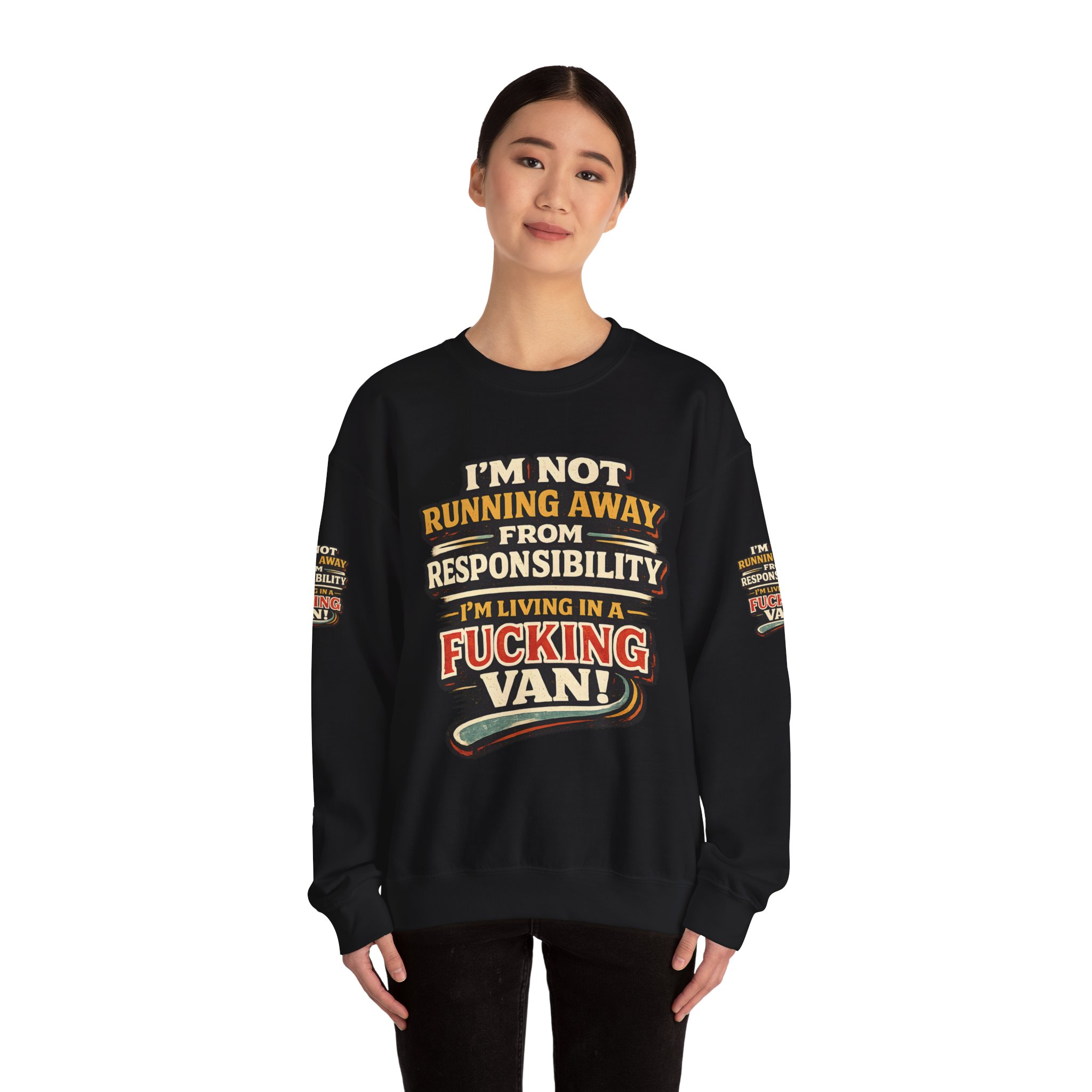 2983326388153910533_2048.jpeg Unisex Heavy Blend™ Crewneck Sweatshirt — "I`m Not running Away" Design F**K-Line