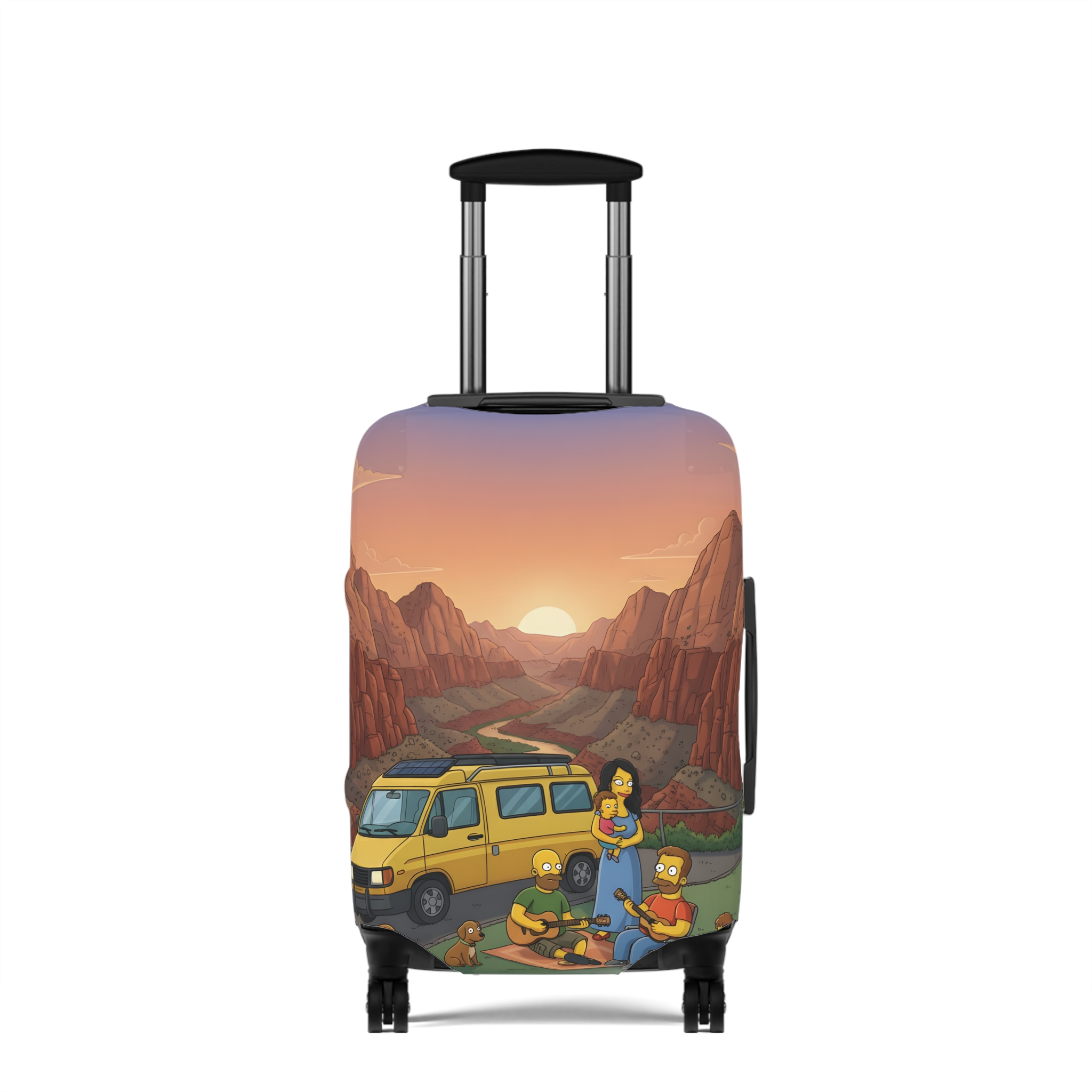 Luggage Cover — Adventure Camper Sketch Travel Suitcase(Design Sitcom-Line)