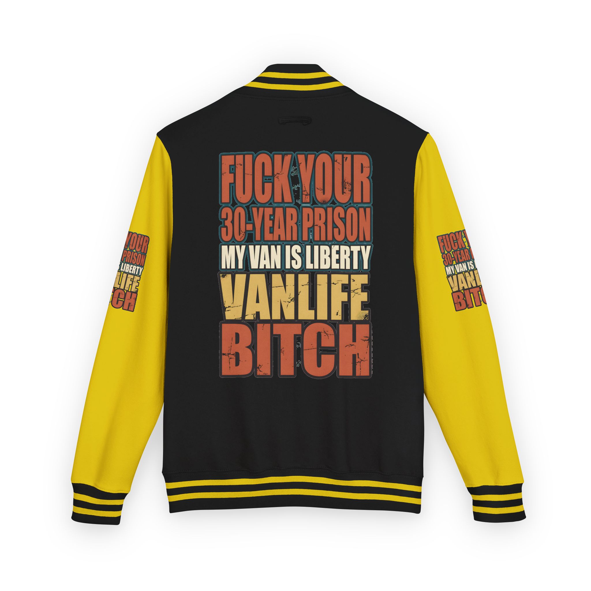 Unisex Heavyweight Letterman Jacket — "Fuck Your 30 Year" Design F**K-Line