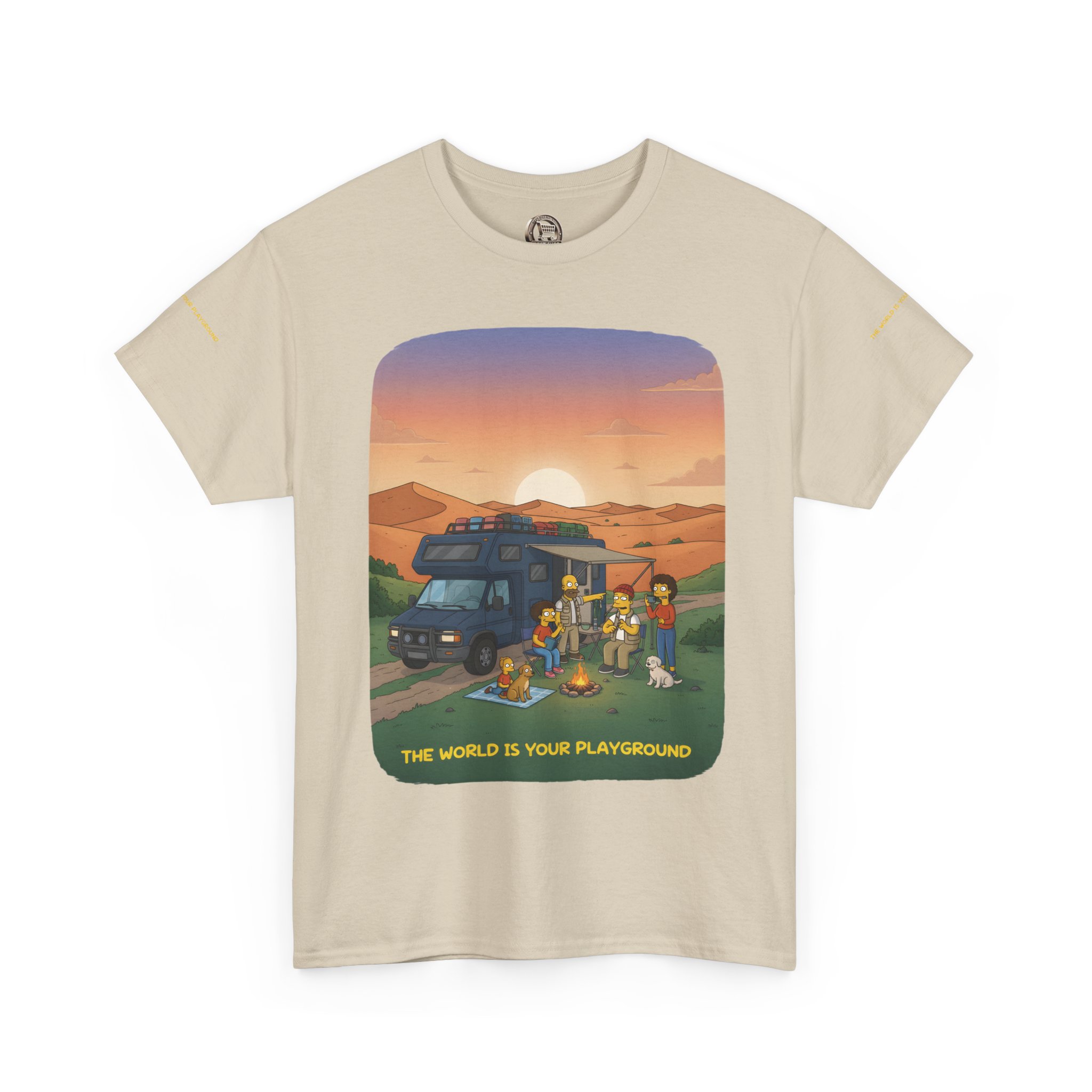 Unisex Heavy Cotton Tee — "The World Is Your playground" Design Sitcom-Line