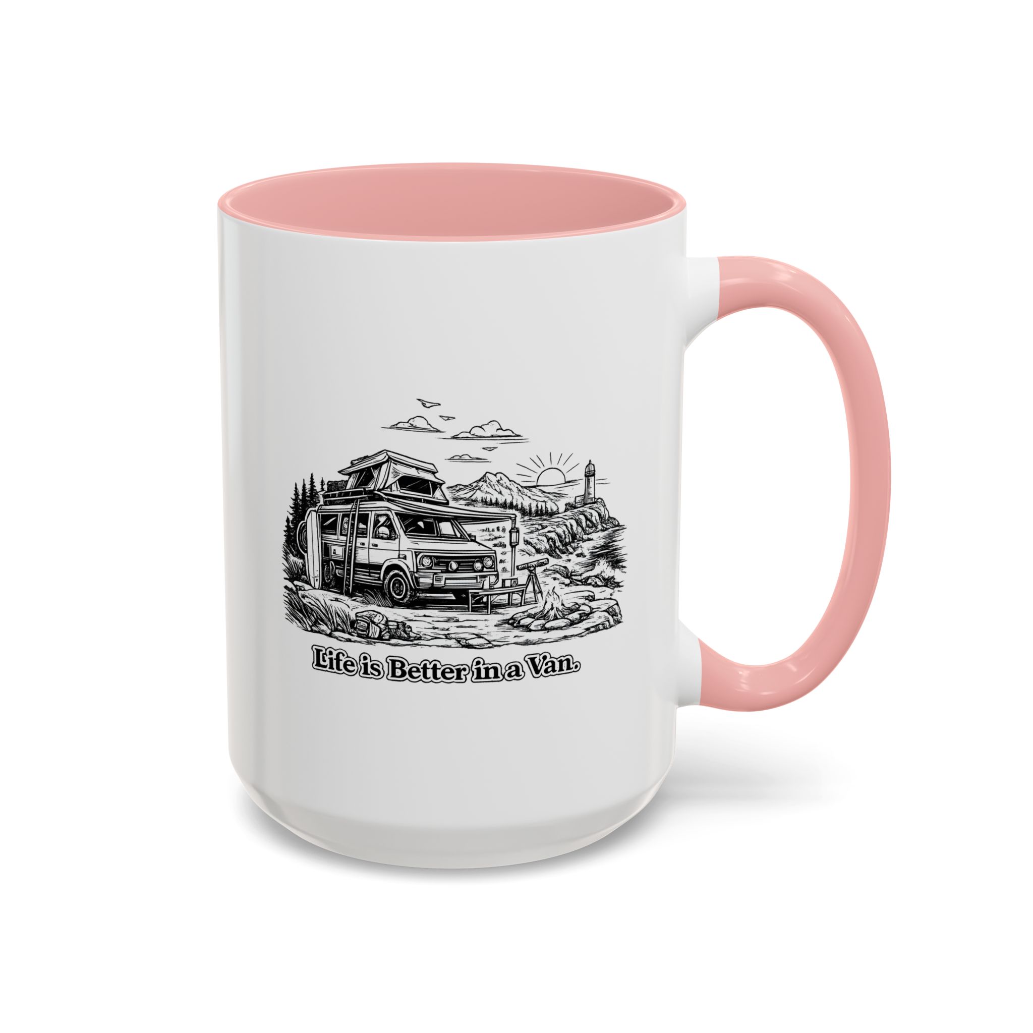 3004731369830242775_2048.jpeg Accent Coffee Mug (11, 15oz) — "Life Is Better In A Van" Design Minimal-Line