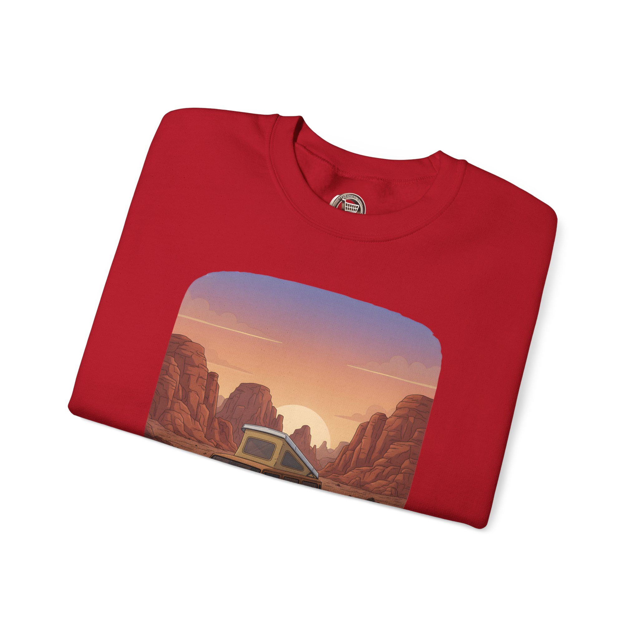 Unisex Heavy Blend™ Crewneck Sweatshirt — "Desert Dreams Dusty Roads" Design Sitcom-Line