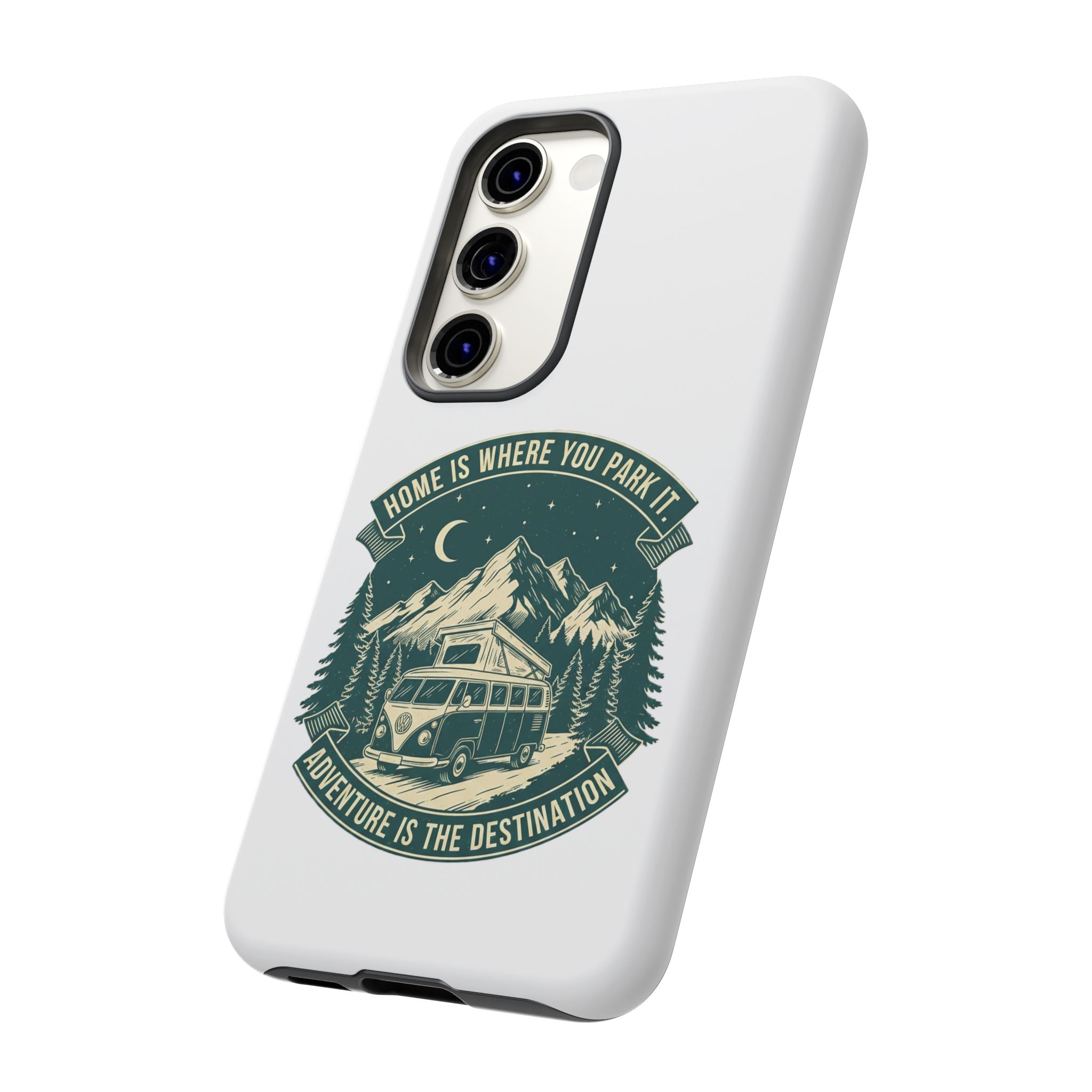 Phone Case — "Home Is Where You Park It-Adventure is the destination" Camper Van Design