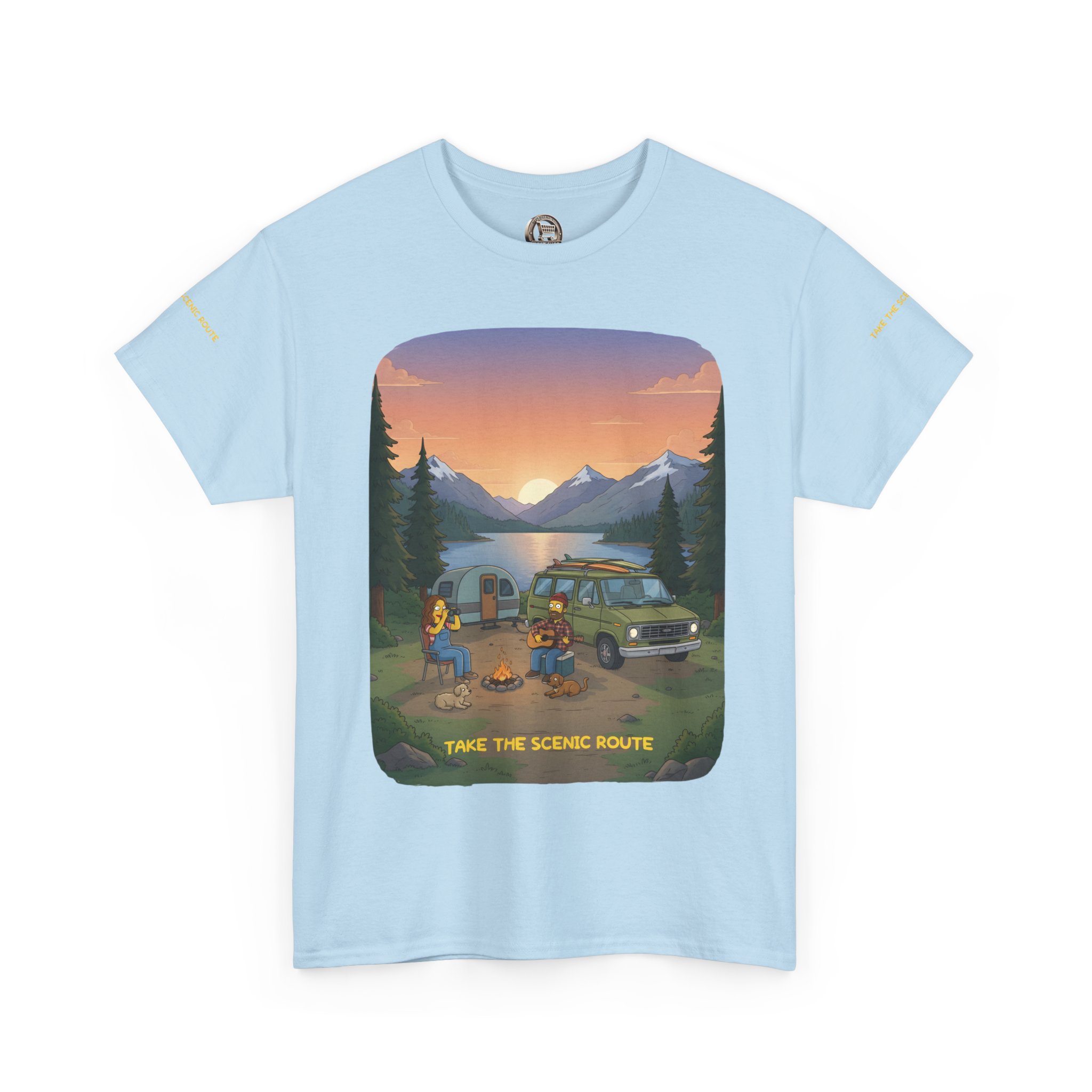 Unisex Heavy Cotton Tee — "Take The Scenic Route" Design Sitcom-Line