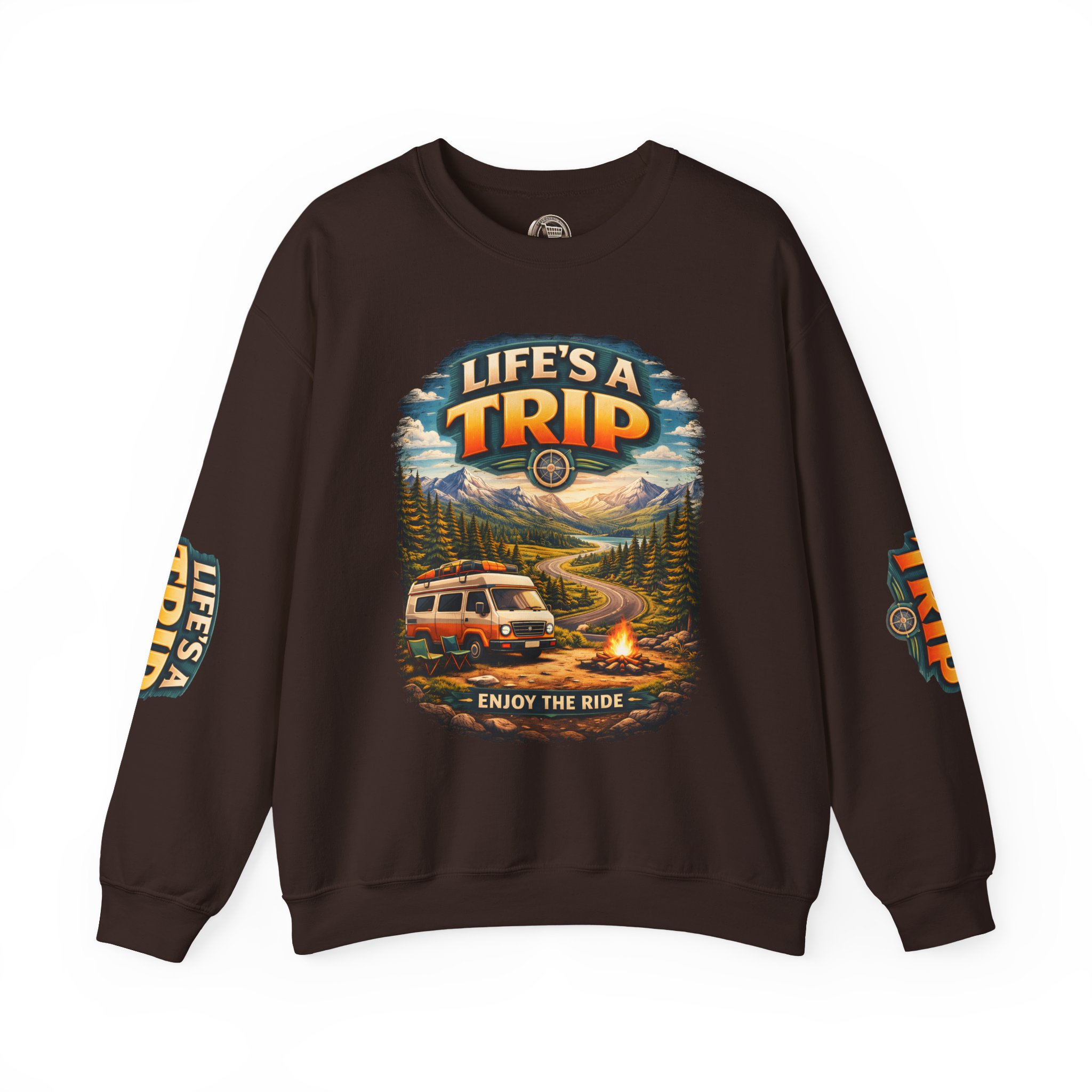 Unisex Heavy Blend™ Crewneck Sweatshirt — "Life s A Trip" Design Scenic-Line