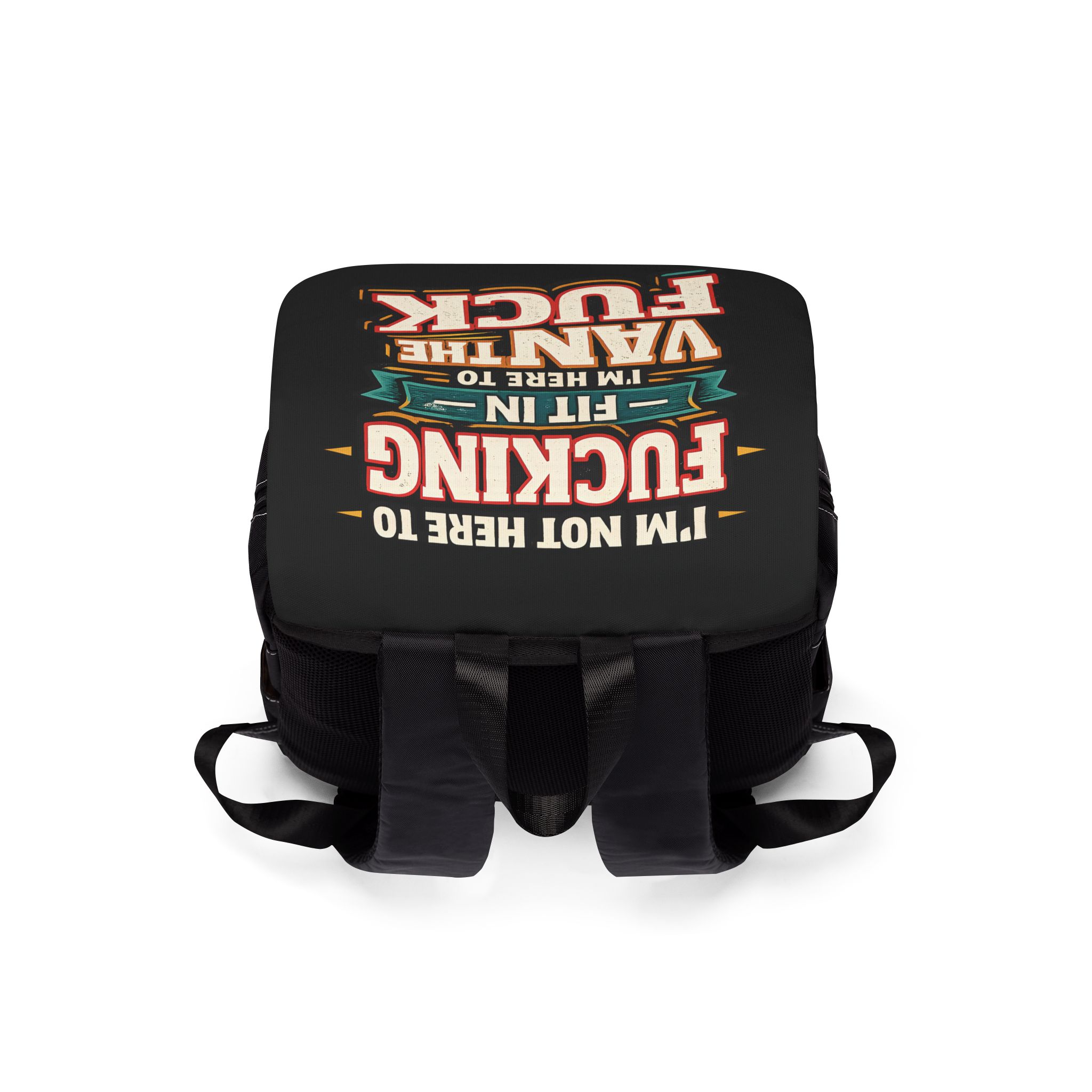 3020979053050661711_2048.jpeg Unisex Casual Shoulder Backpack — "I´m Not Here To Fucking Fit In" Design F**K-Line