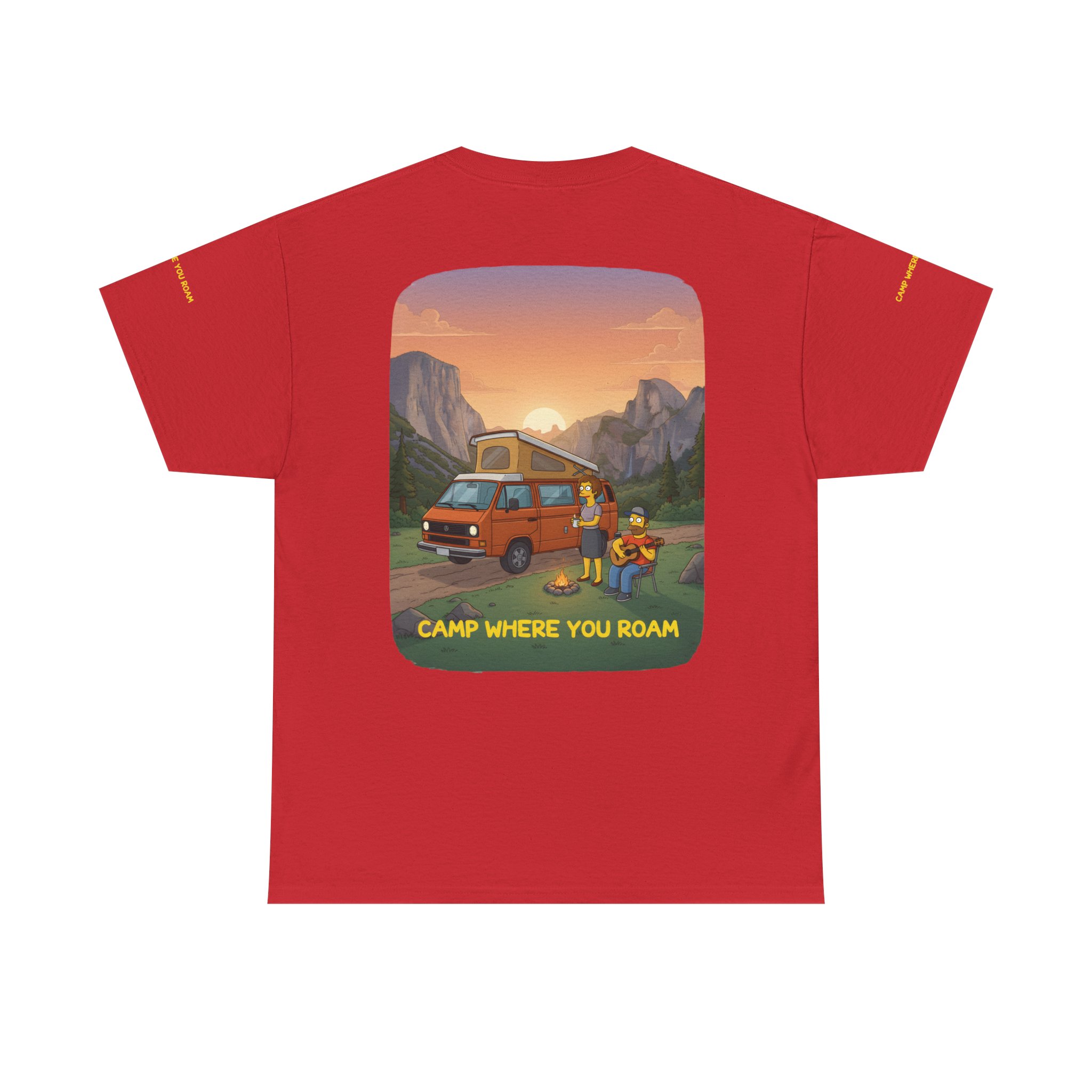 Unisex Heavy Cotton Tee — "Camp Where You Roam" Design Sitcom-Line