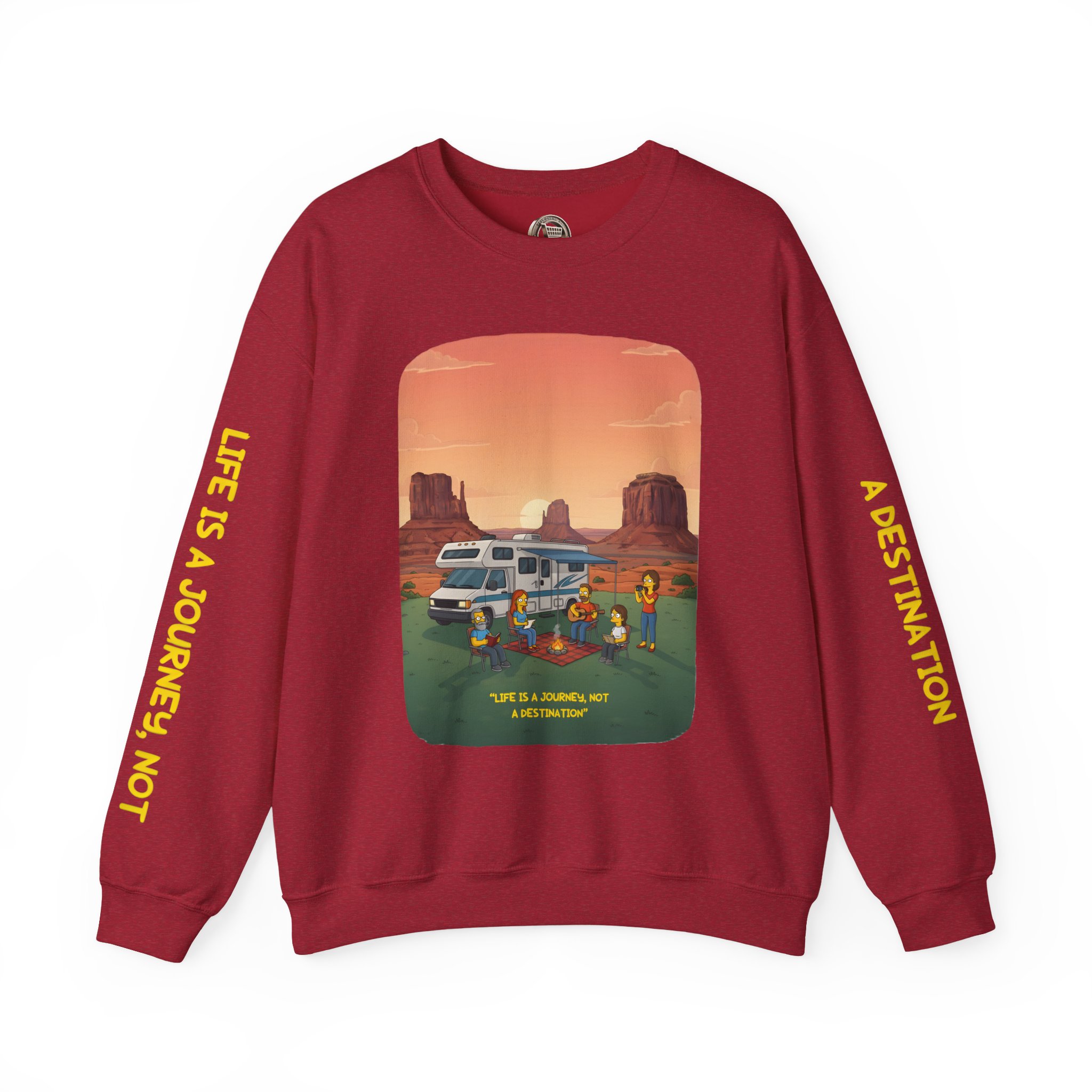 Unisex Heavy Blend™ Crewneck Sweatshirt — "Life Is A Journey-Not A Destination" Design Sitcom-Line