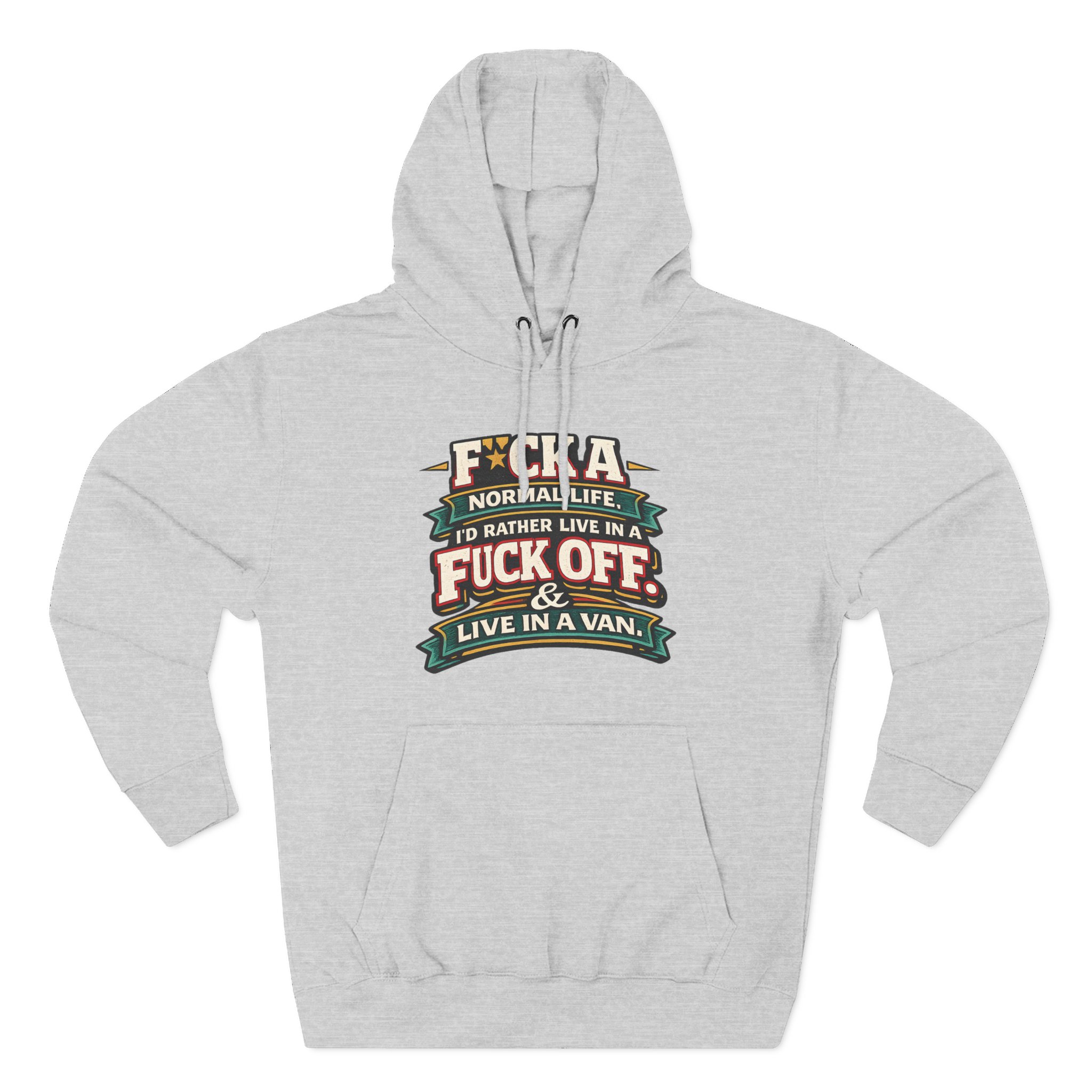 3025635693166681314_2048.jpeg Three-Panel Fleece Hoodie - "Fuck A Normal Life" Design F**K-Line