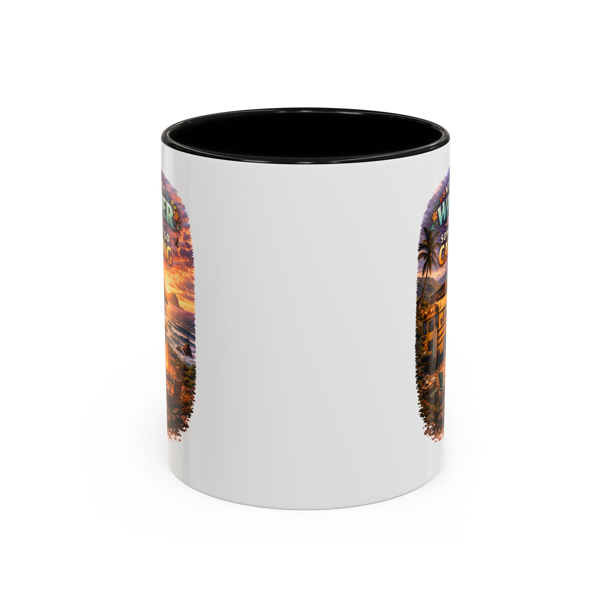Accent Coffee Mug (11, 15oz) — "Not All Who Wander Are Lost" Design Scenic-Line